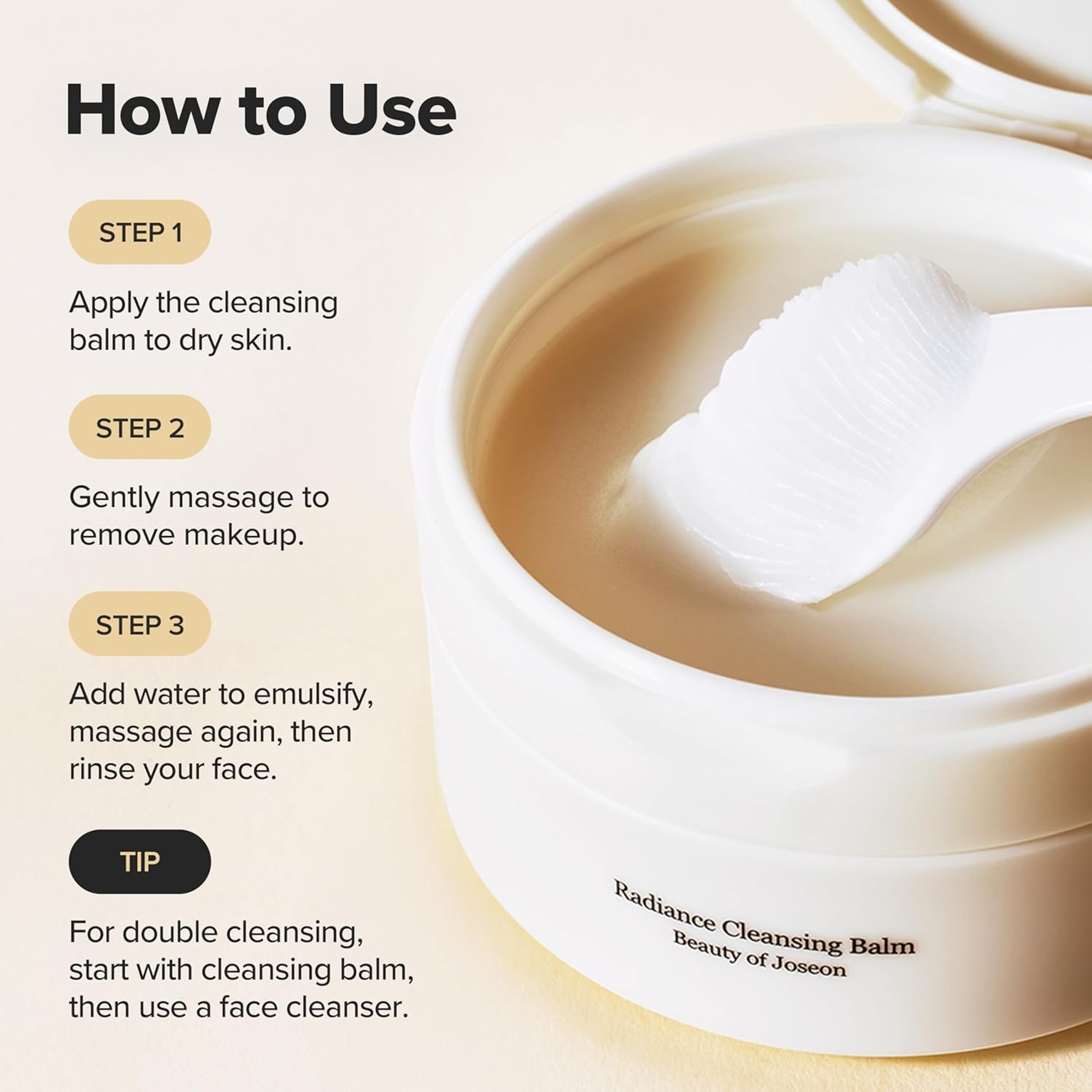 Beauty Of Joseon Radiance Cleansing Balm - Makeup, Sunscreen, Pore Cleanser for Sensitive Acne Skin 3.38 fl.oz 7
