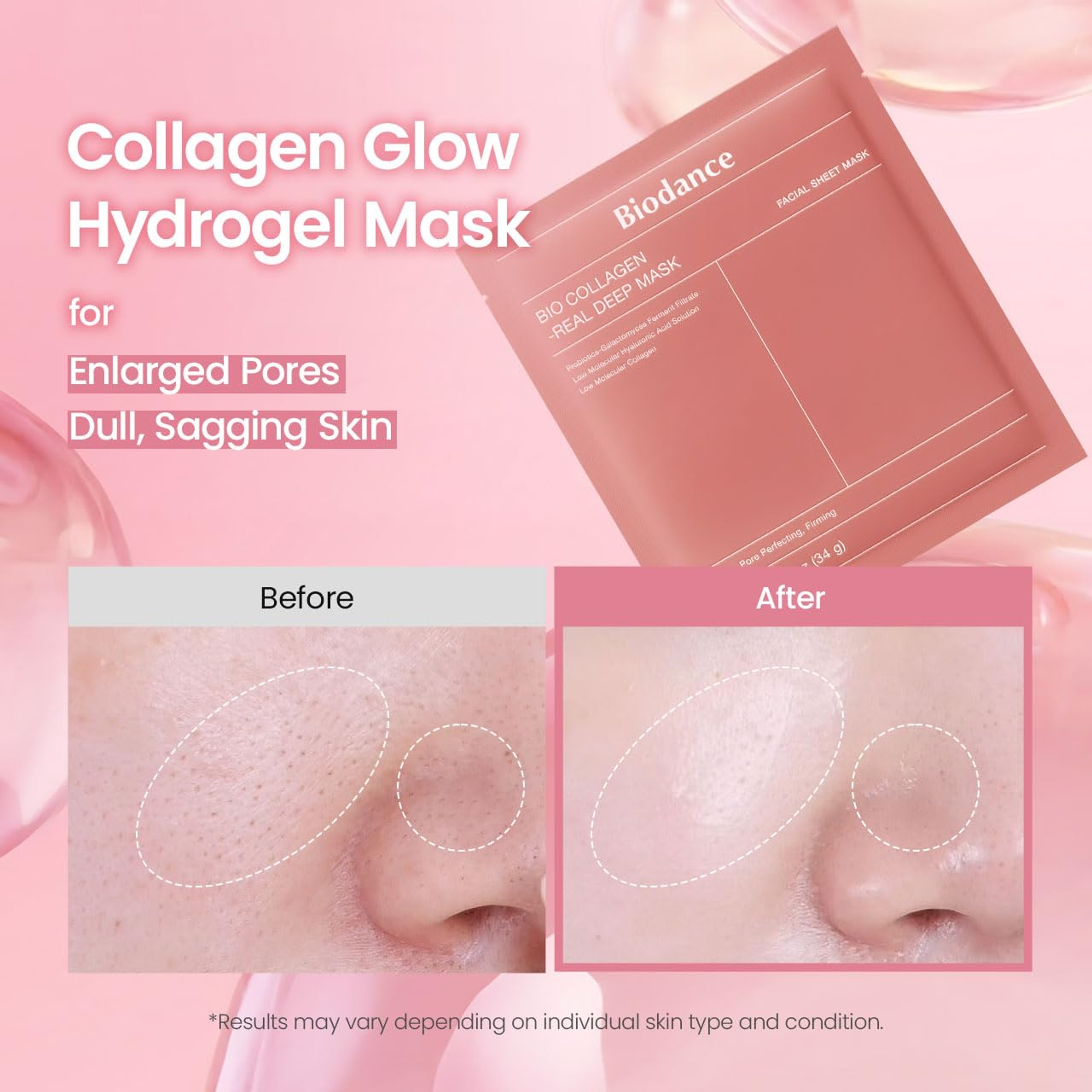 Biodance Bio-Collagen Real Deep Mask 1.19 fl.oz (Pack of 4) - Hydrating Overnight Hydrogel Face Mask 3