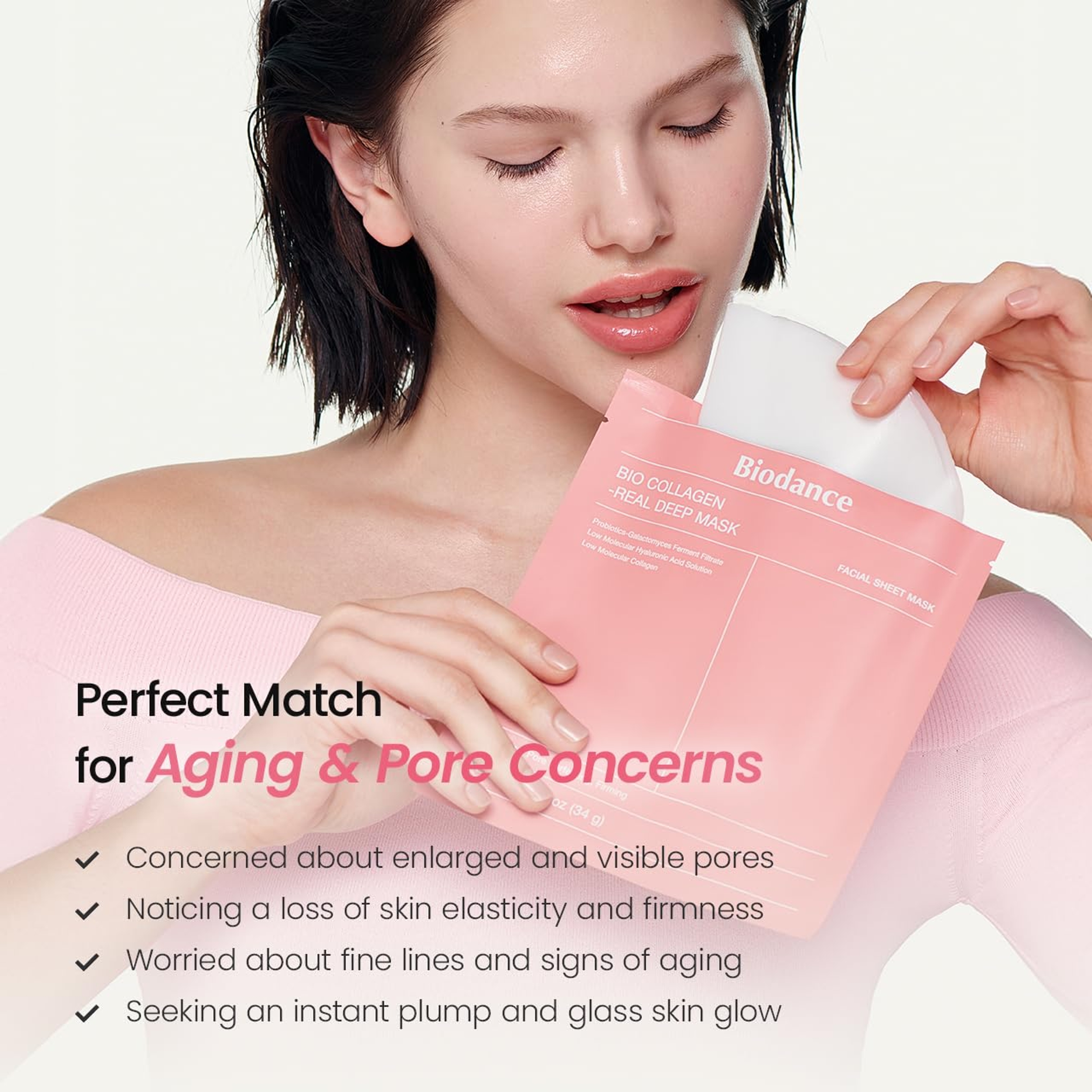 Biodance Bio-Collagen Real Deep Mask 1.19 fl.oz (Pack of 4) - Hydrating Overnight Hydrogel Face Mask 6