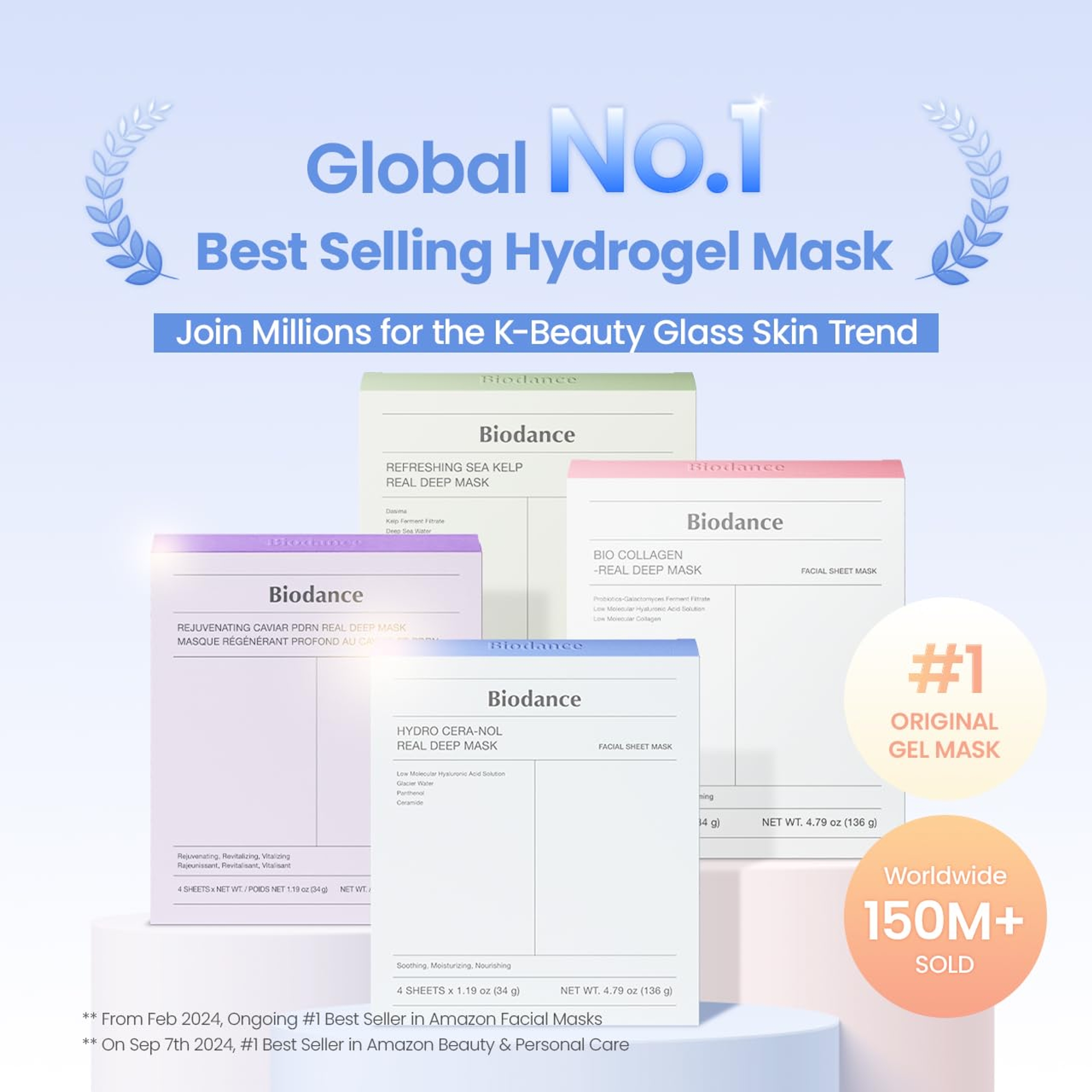 Biodance Hydro Cera-nol Real Deep Mask 1.19 oz (Pack of 4) - Hydrating Overnight Hydrogel Face Mask 2