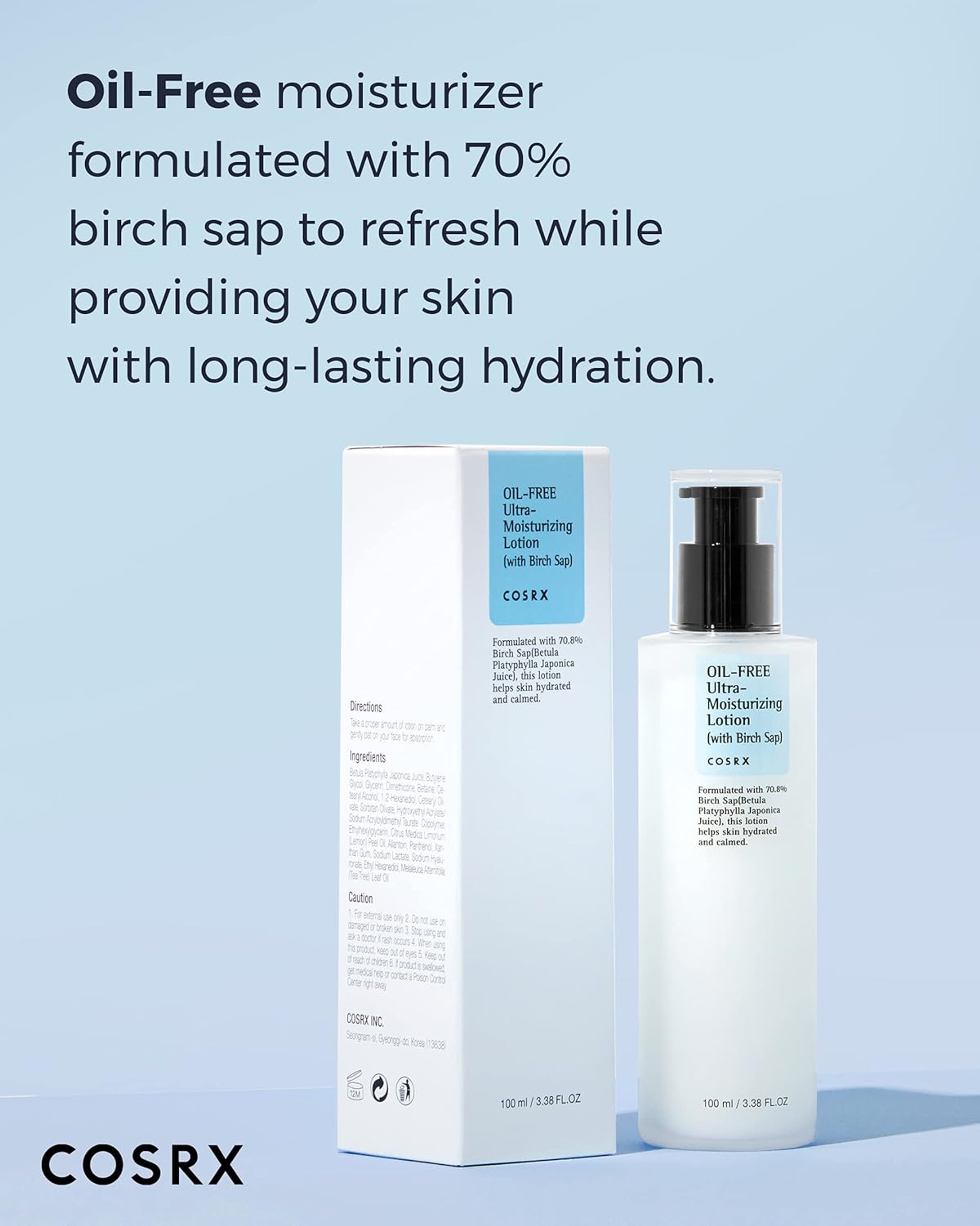 Cosrx Oil Free Ultra-Moisturizing Lotion with Birch Sap 3.38 fl.oz - Daily Acne Facial Moisturizer for All Skin Types 3