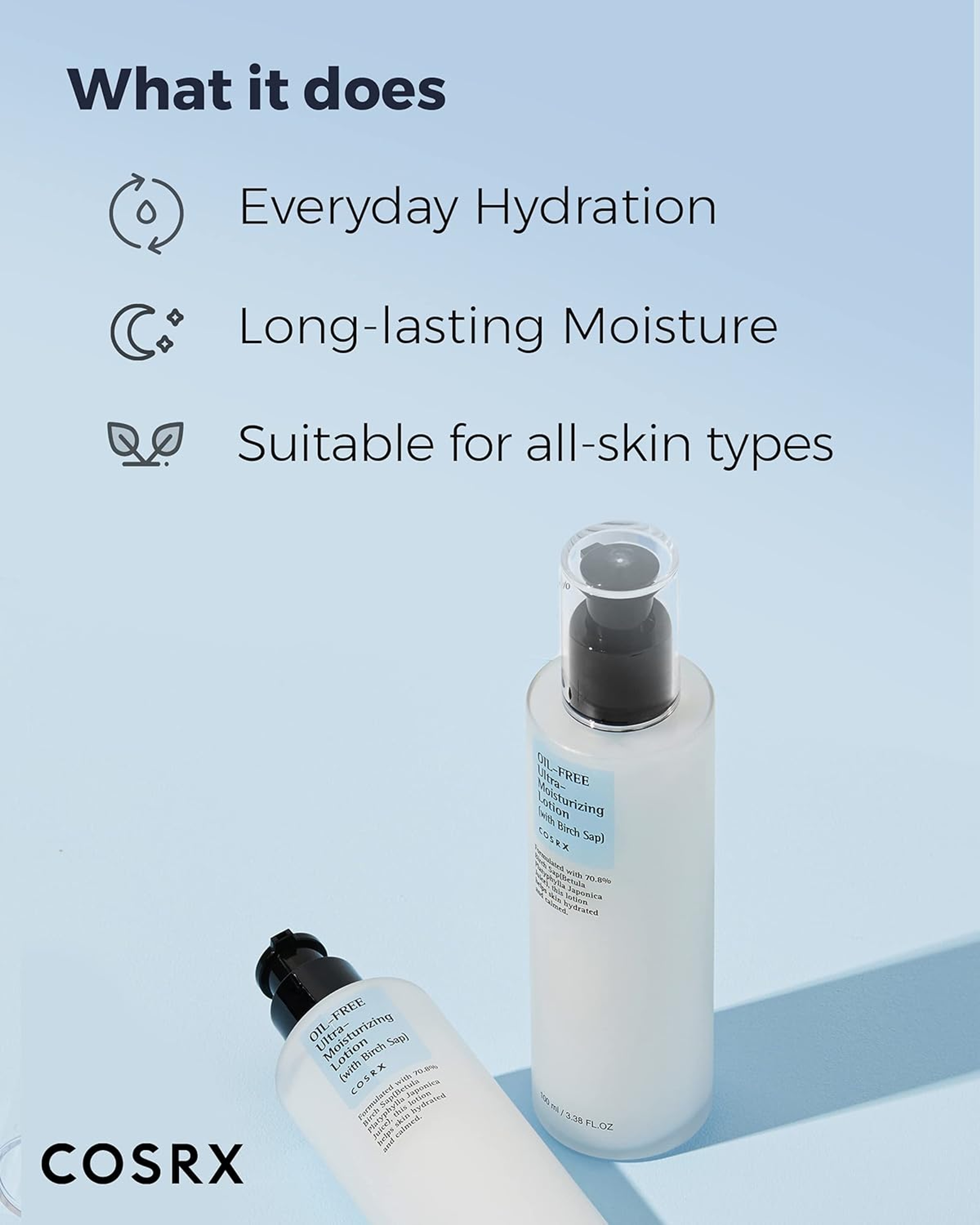 Cosrx Oil Free Ultra-Moisturizing Lotion with Birch Sap 3.38 fl.oz - Daily Acne Facial Moisturizer for All Skin Types 4
