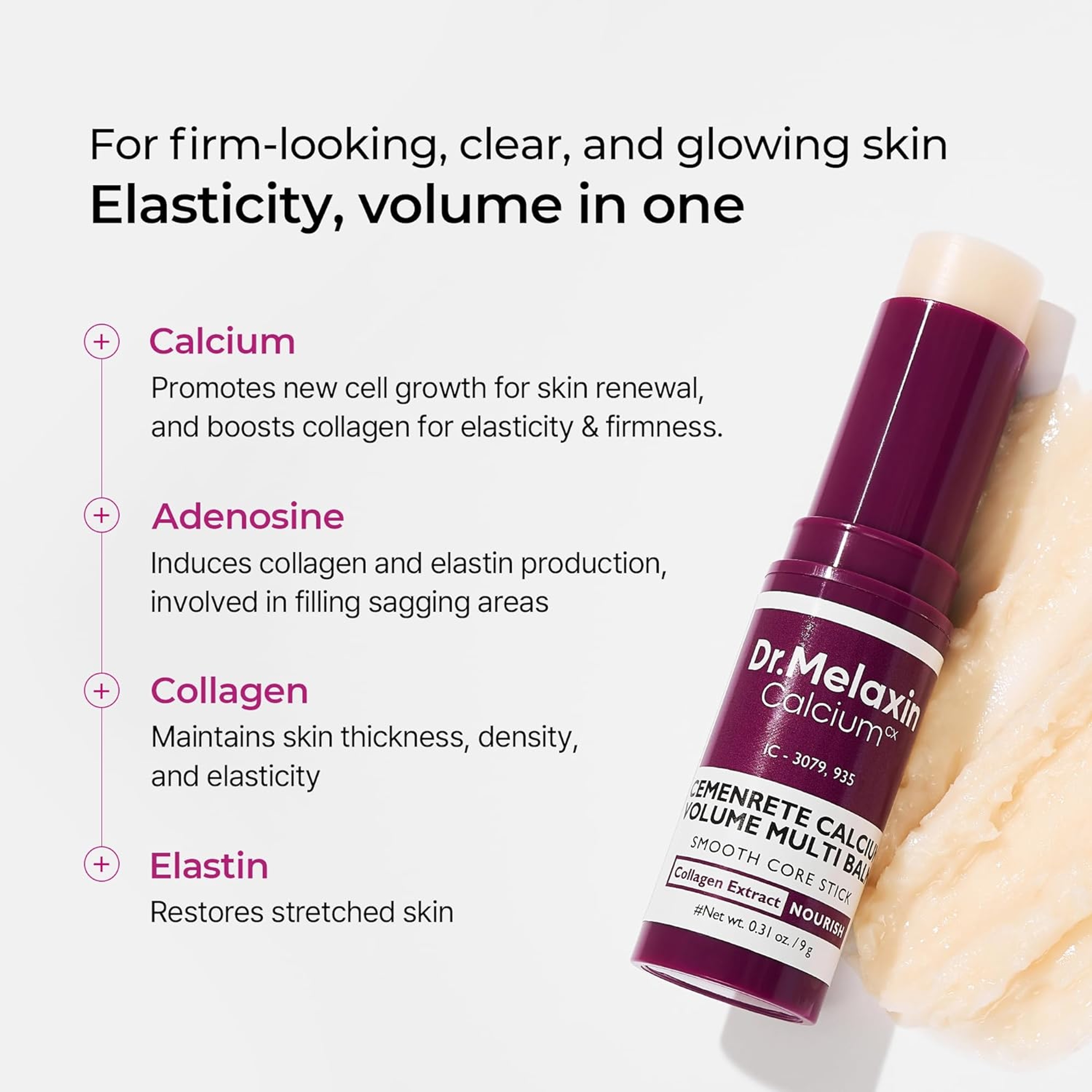 Dr.Melaxin Calcium Multi Balm Stick 0.31 fl.oz - Collagen & Elastin Wrinkle Stick, All-in-One Hydrating Balm 5