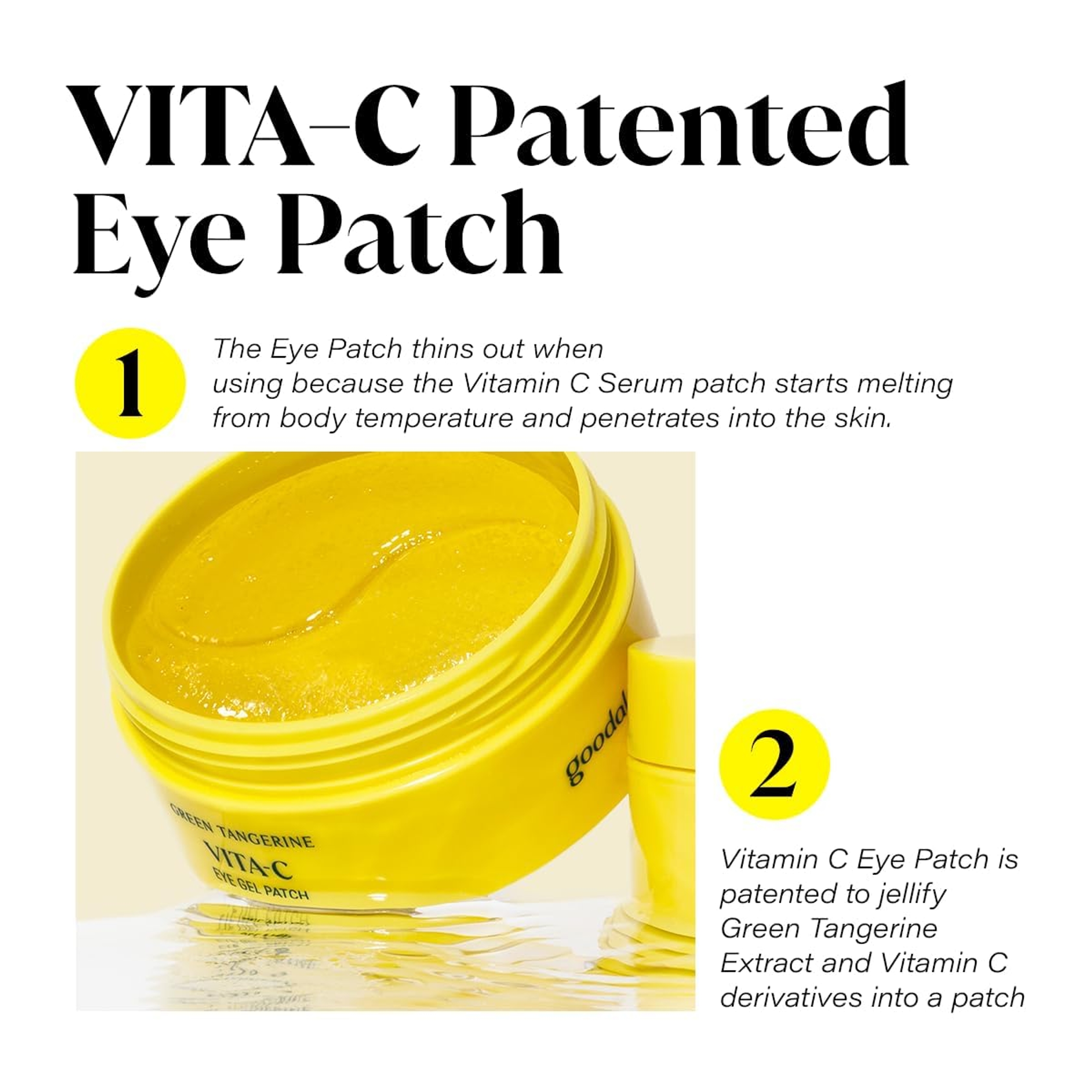 Goodal Green Tangerine Vitamin C Eye Gel Patch 60 Count - Hydrating Gel Under Eye Masks for Tired Puffy Eyes 3