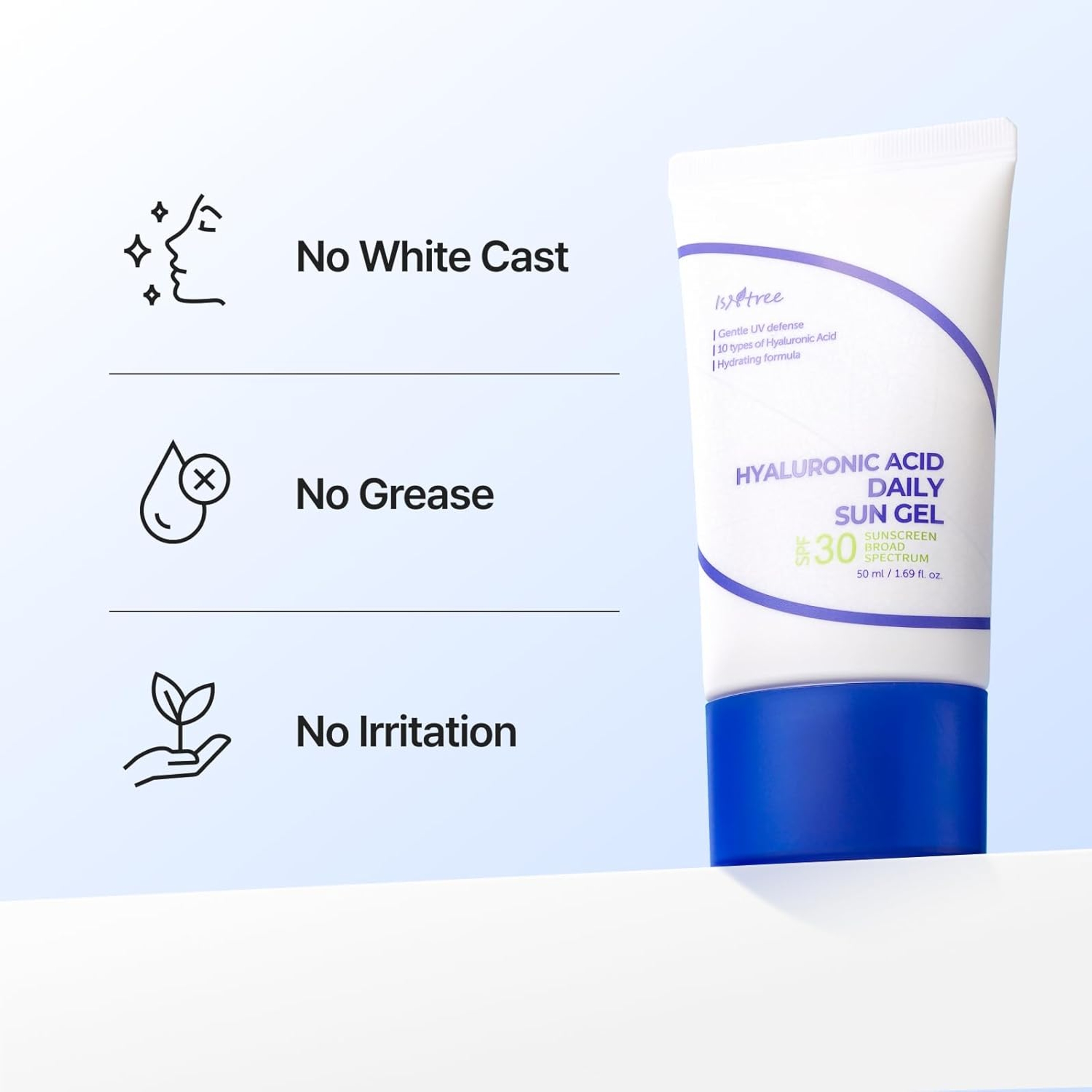 Isntree Hyaluronic Acid Daily Sun Gel - Broad Spectrum SPF 30 Sunscreen 1.69 fl.oz 3