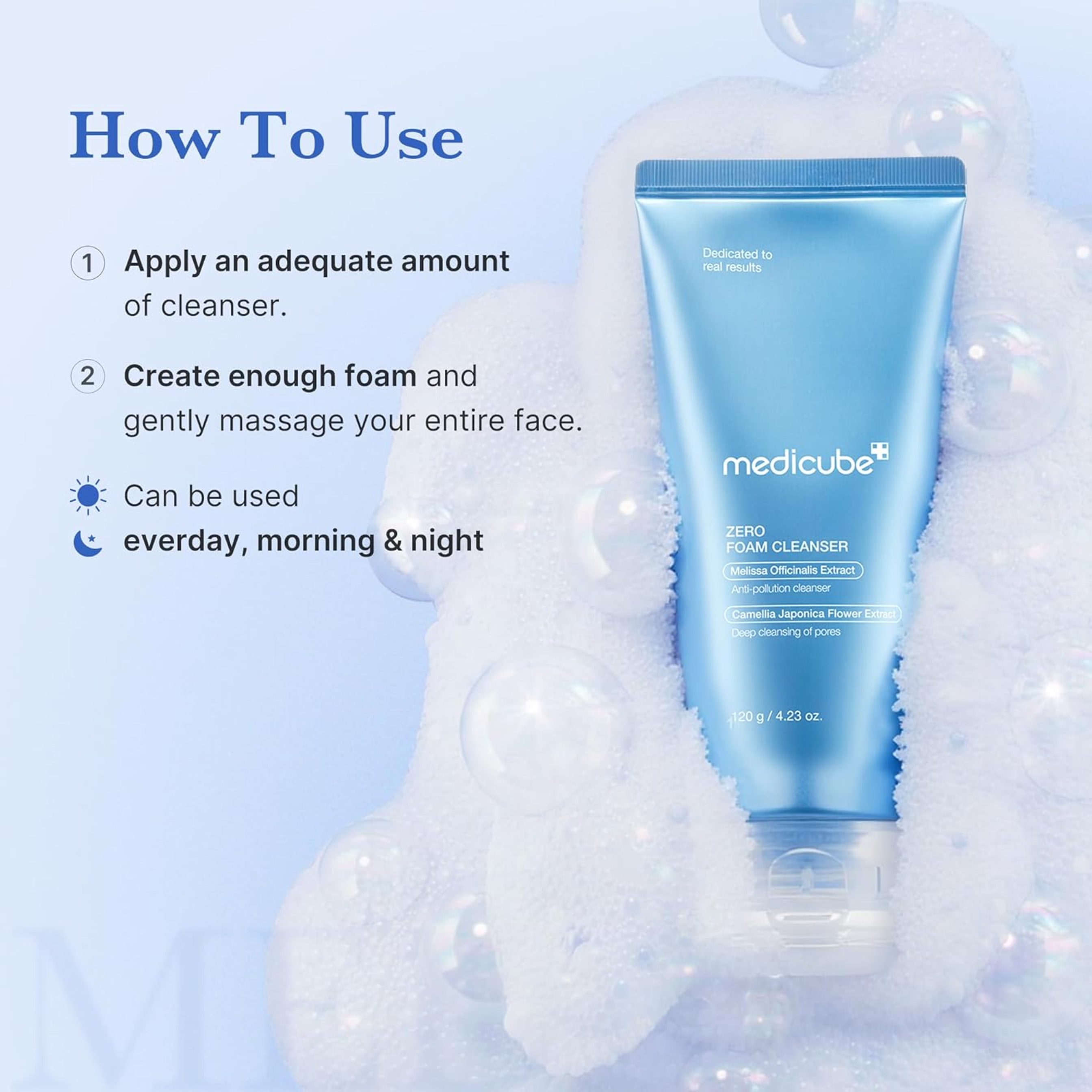 Medicube Facial Zero Foam Cleanser 4.23 fl.oz - Daily Gentle Cleansing Foam for Sensitive Skin 6
