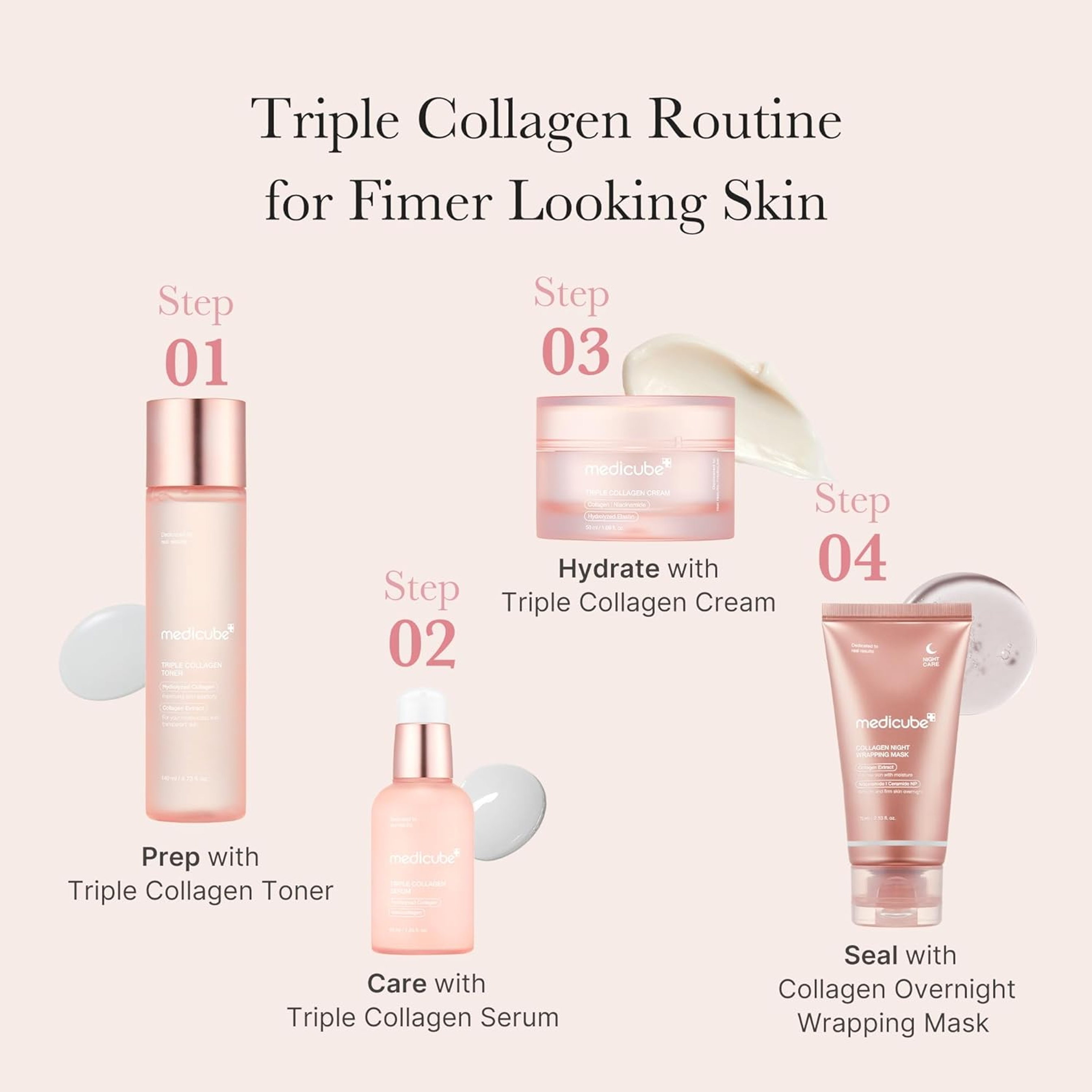 Medicube Triple Collagen Serum 1.85 fl.oz - Triple Collagen Complex Serum Nourish Dull Skin 6