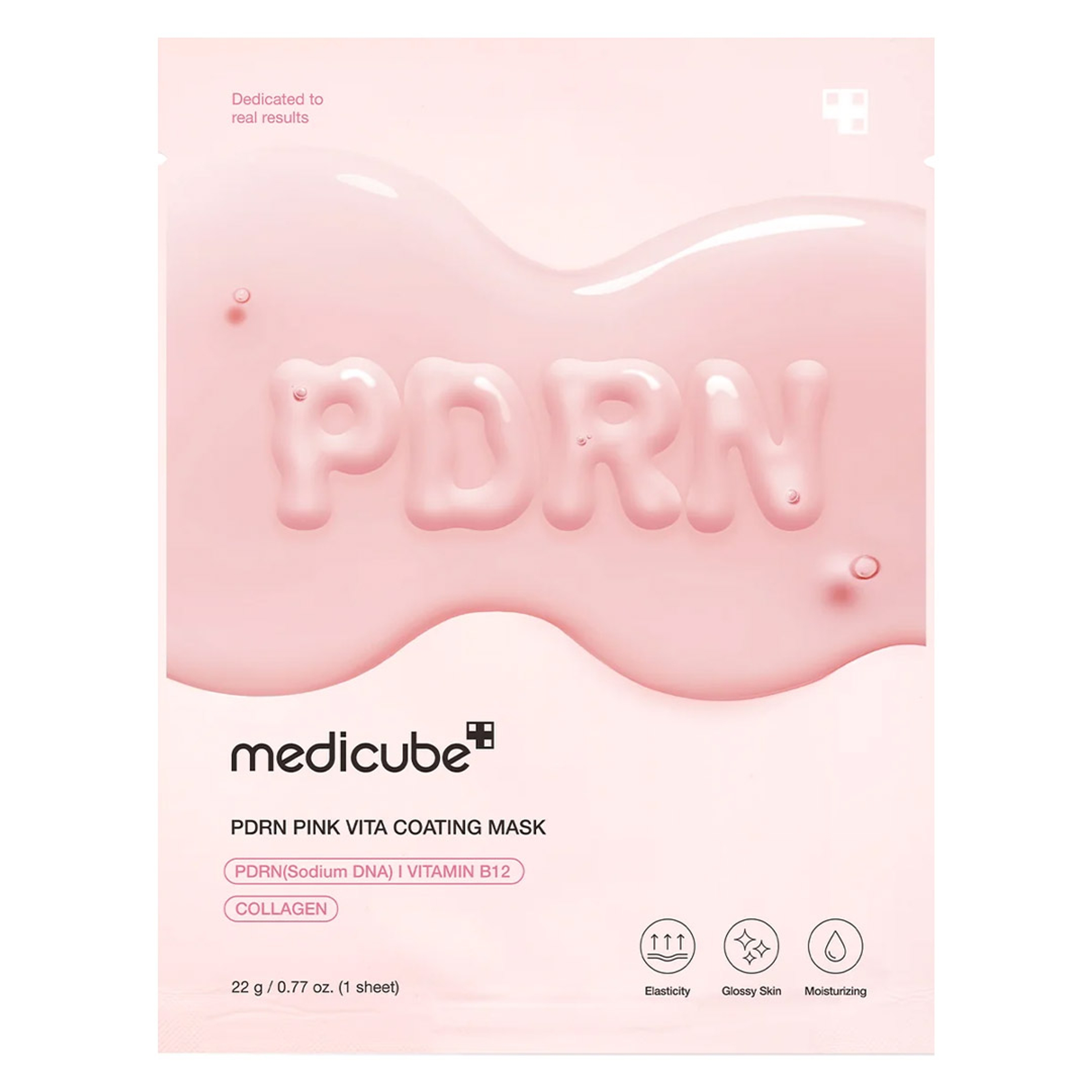 Medicube PDRN Pink Vita Coating Mask  0.77 oz - Salmon DNA Sheet Mask for Glass Skin 1