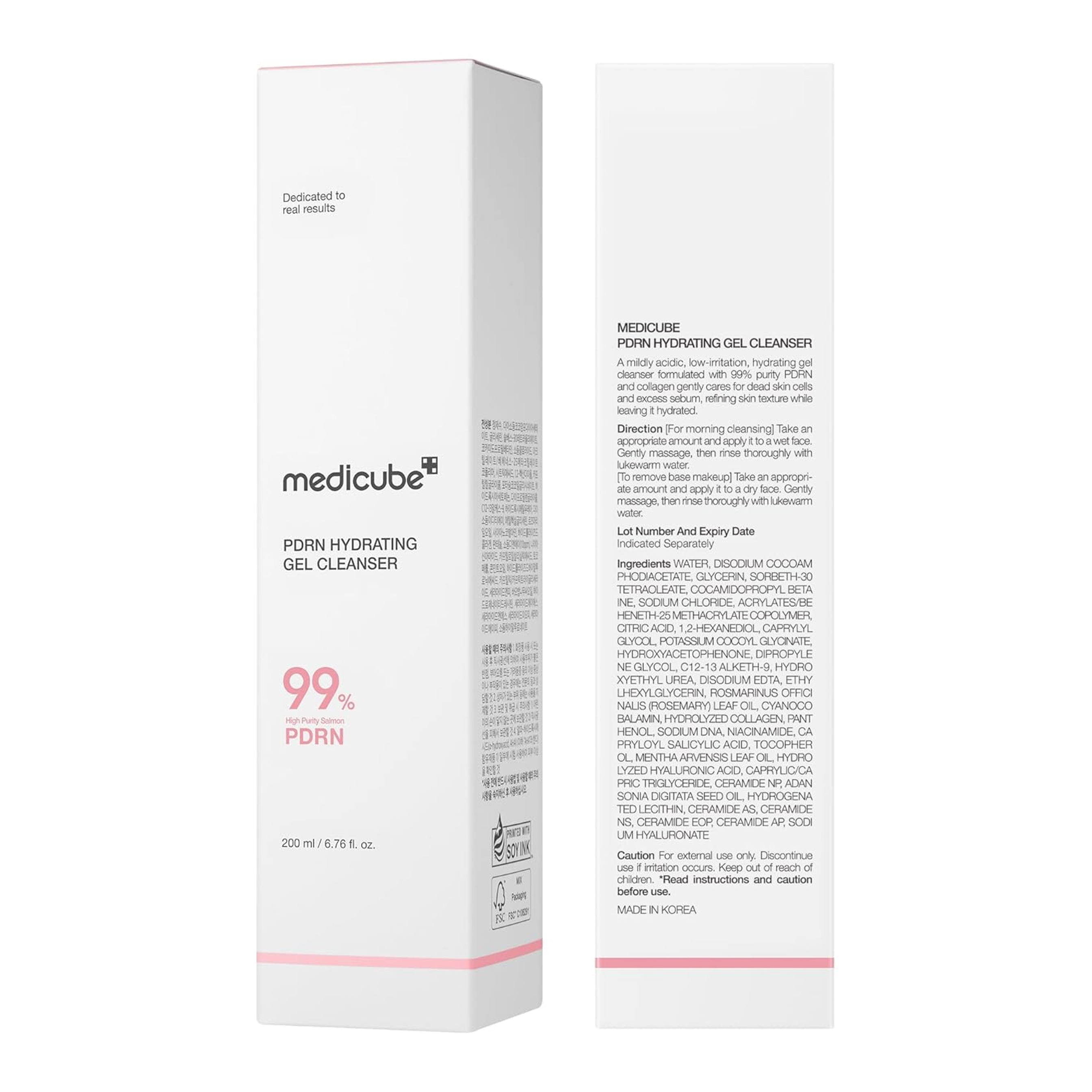 Medicube PDRN Hydrating Gel Cleanser 6.76 fl.oz - Low pH Hydrating Daily Face Wash for All Skin Types 7