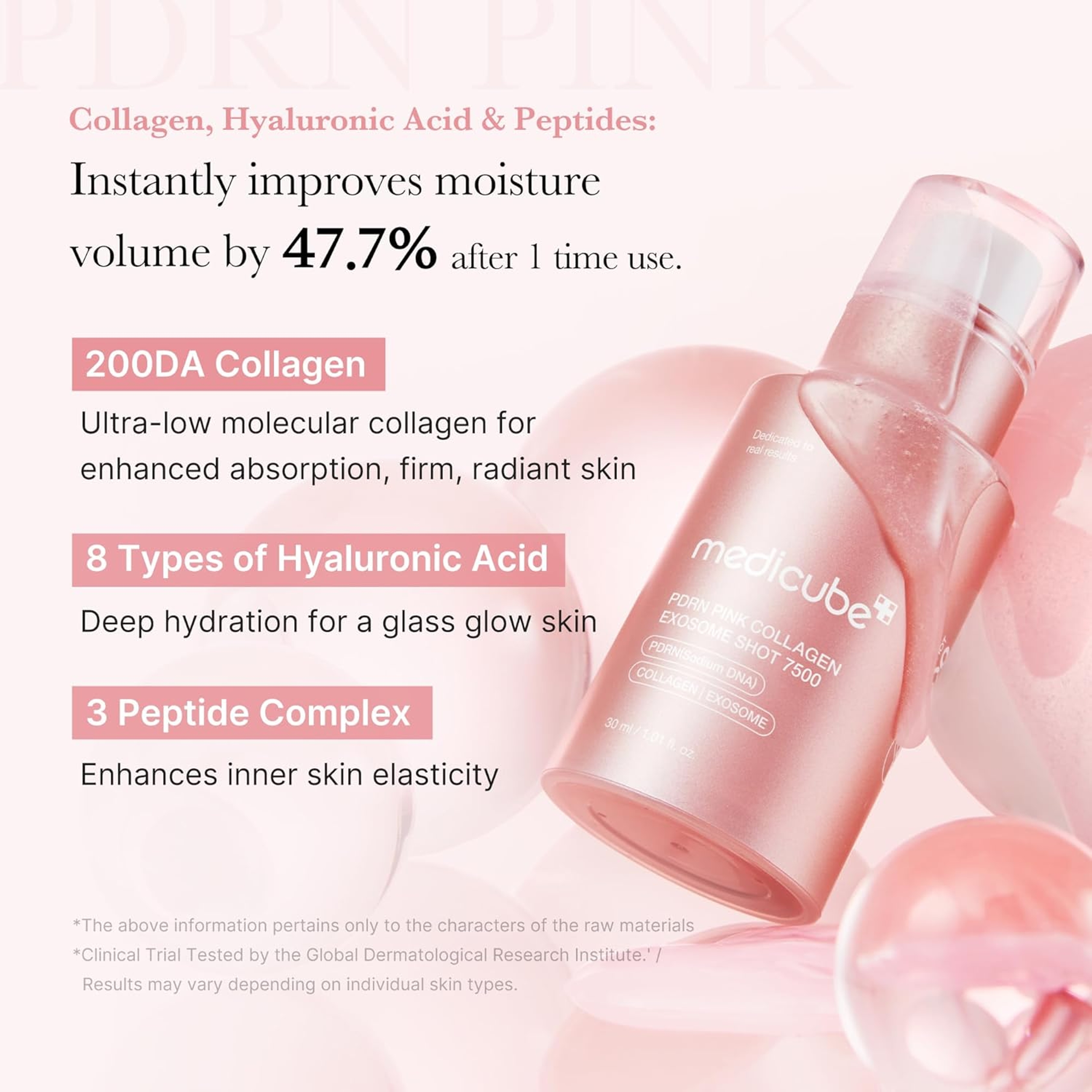 Medicube PDRN Pink Collagen Exosome Shot 7500 1.01 fl.oz - Salmon DNA Spicules Serum for Uneven Skin 3