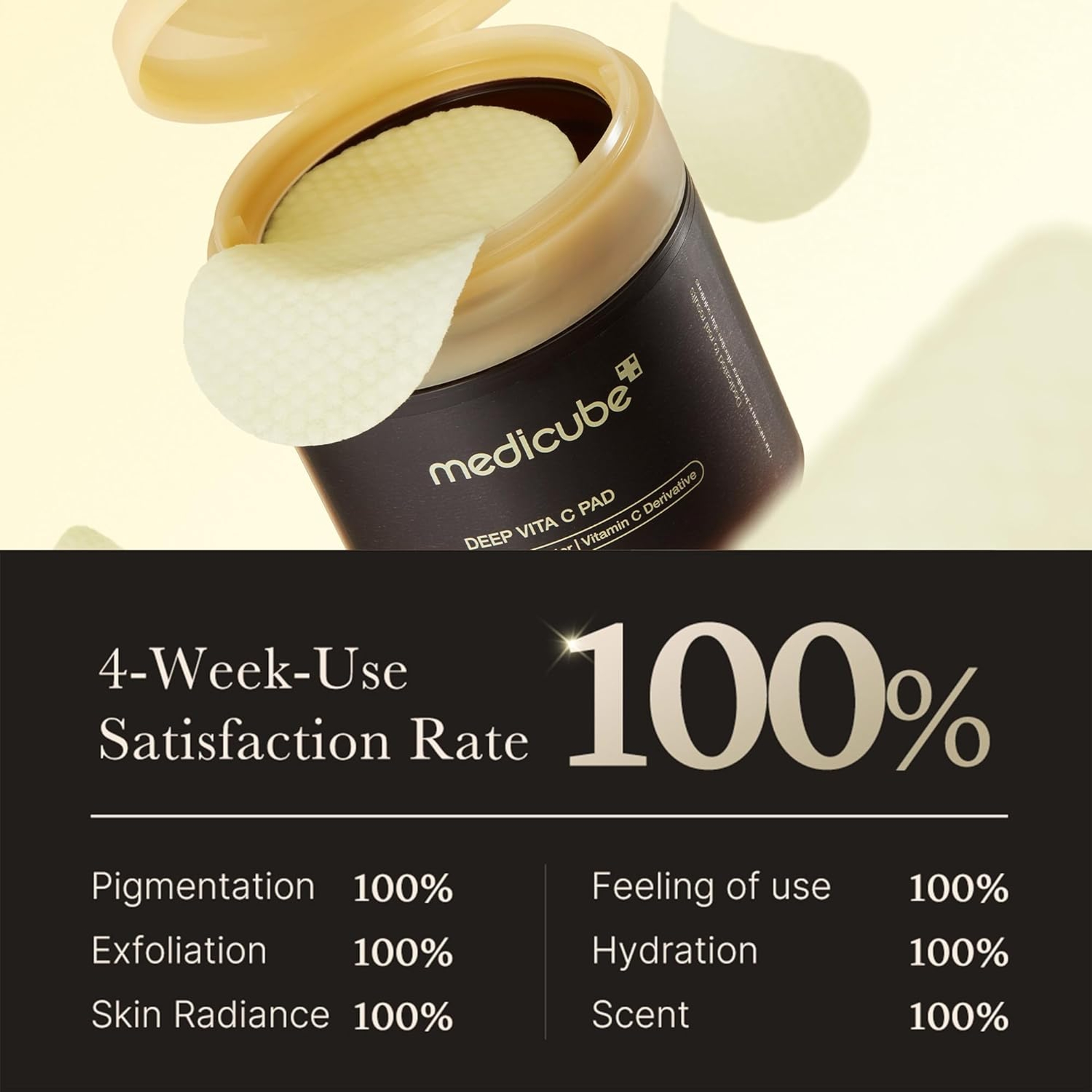 Medicube Deep Vita C Pad 5.29 fl.oz (70 Pads) - Deeply Hydrating & Resurfacing Toner Pad for Uneven Skin 5