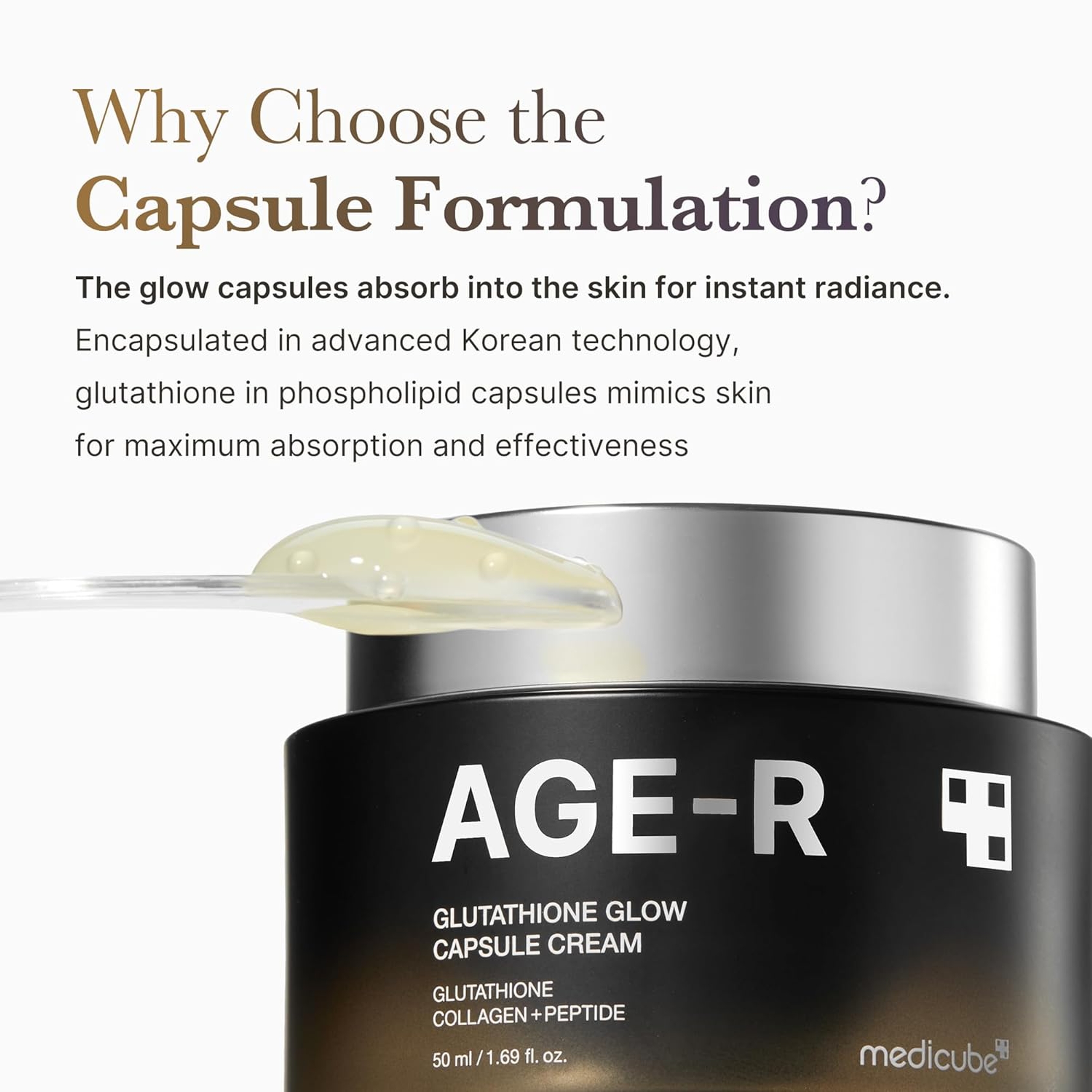 Medicube Age-R Glutathione Glow Capsule Cream 1.69 fl.oz - Instant Lifting Moisturizer & Improve Blemishes 3