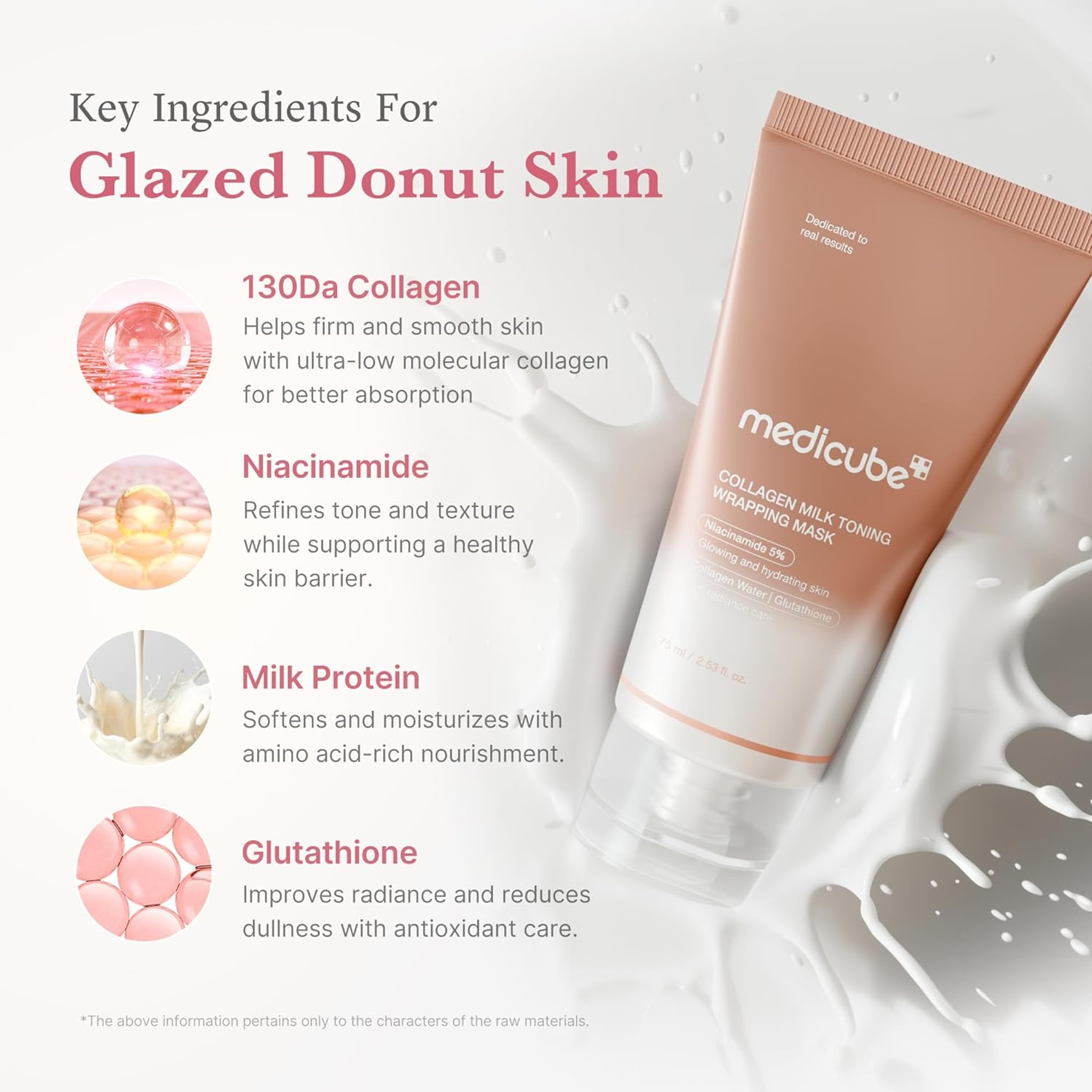 Medicube Collagen Milk Toning Wrapping Mask 2.53 fl.oz - Peel Off Mask with Glutathione, Niacinamide for Plumped Skin 4