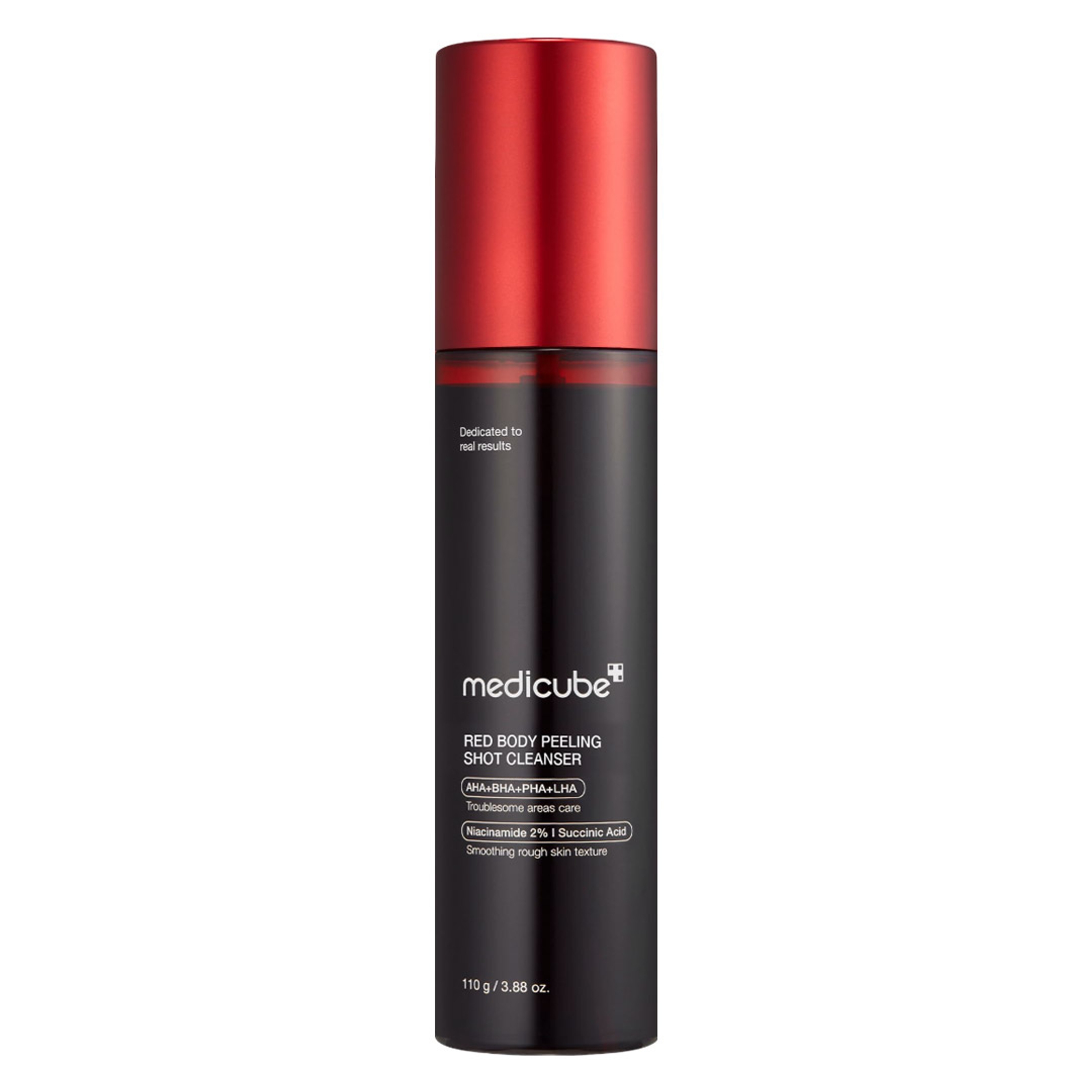 Medicube Red Body Peeling Shot Cleanser 3.88 oz - AHA-BHA Exfoliating Body Spray for Strawberry Skin 1