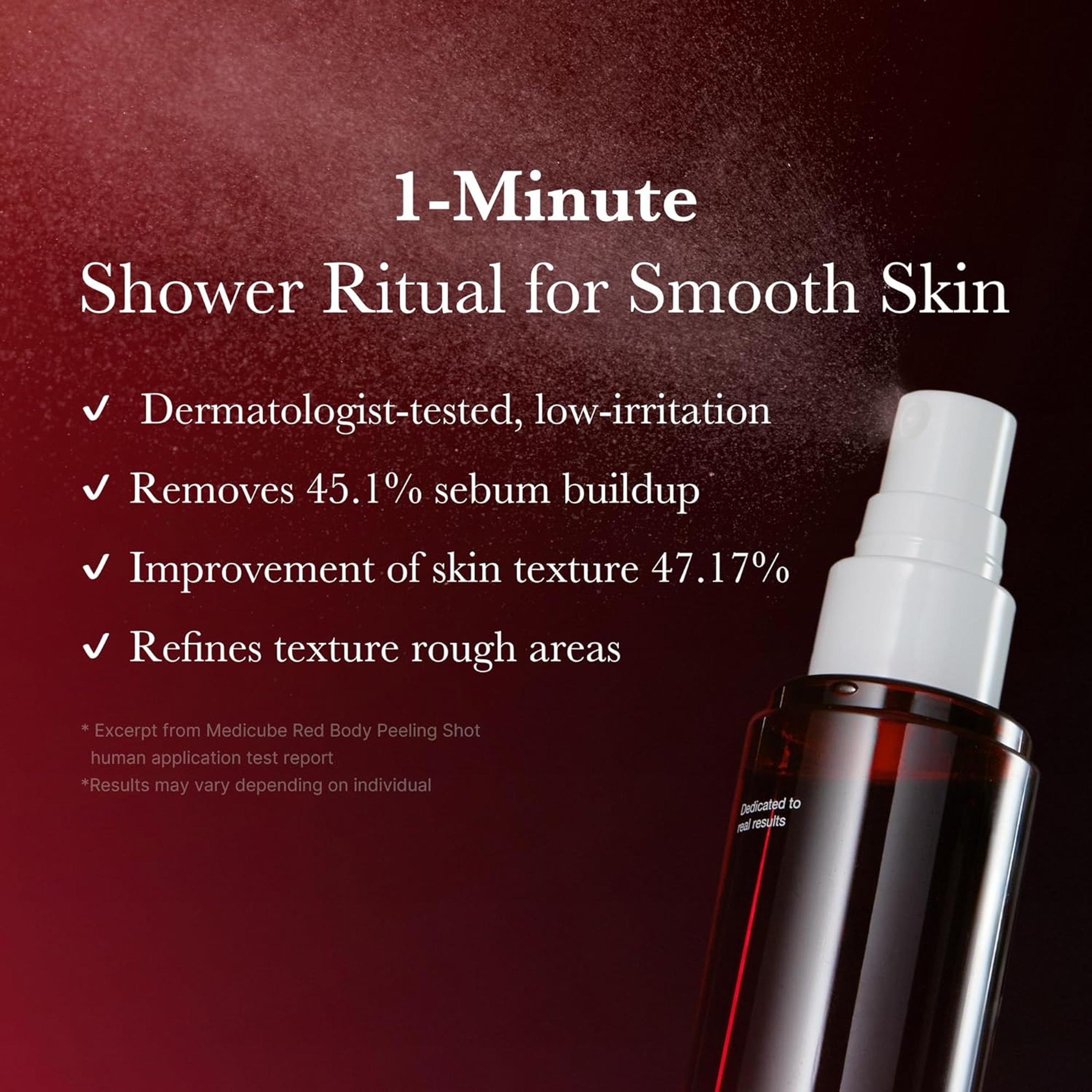 Medicube Red Body Peeling Shot Cleanser 3.88 oz - AHA-BHA Exfoliating Body Spray for Strawberry Skin 5