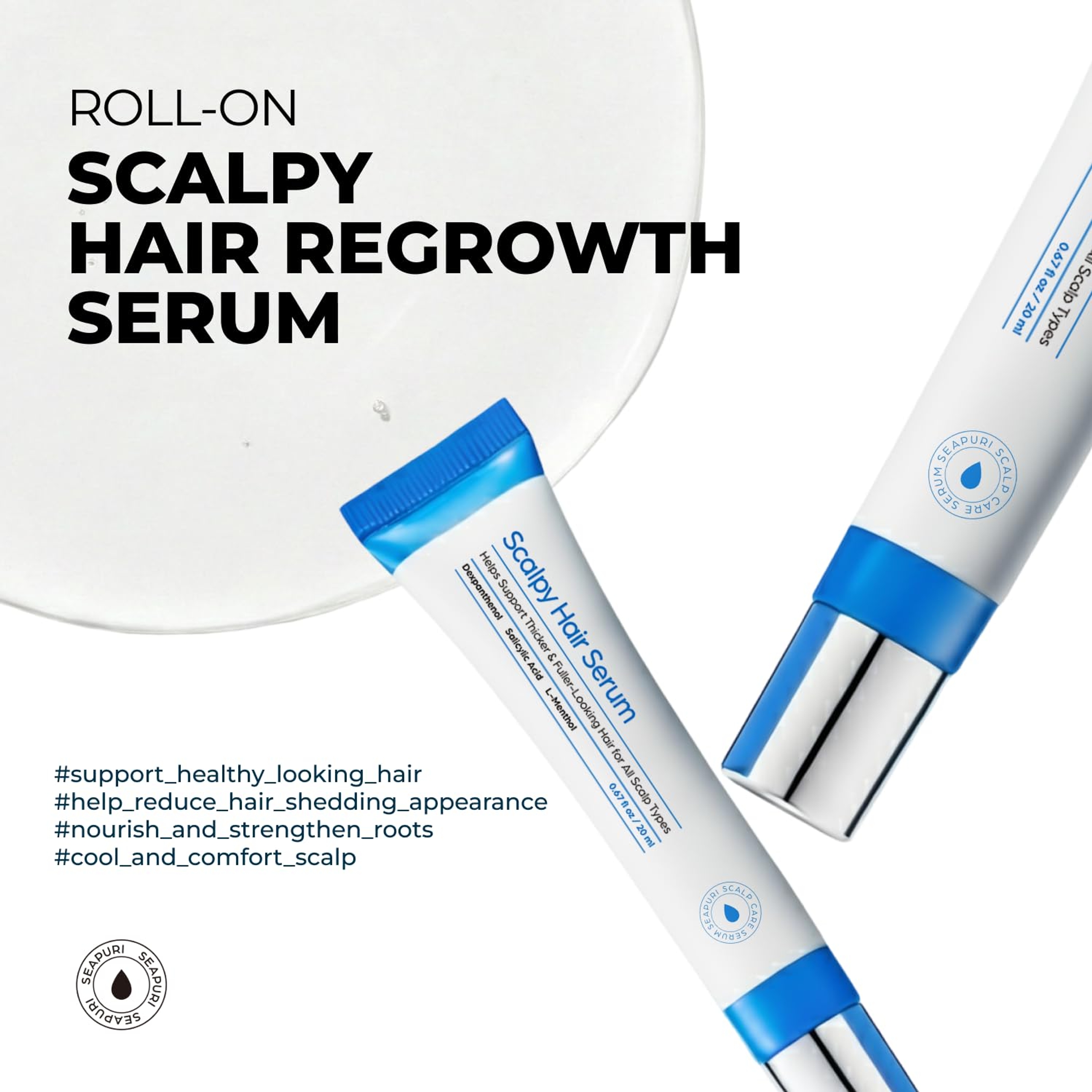 Seapuri Scalpy Hair Serum 0.67 fl.oz - Helps Support Thicker & Fuller-Looking Hair for All Scalp Types 2