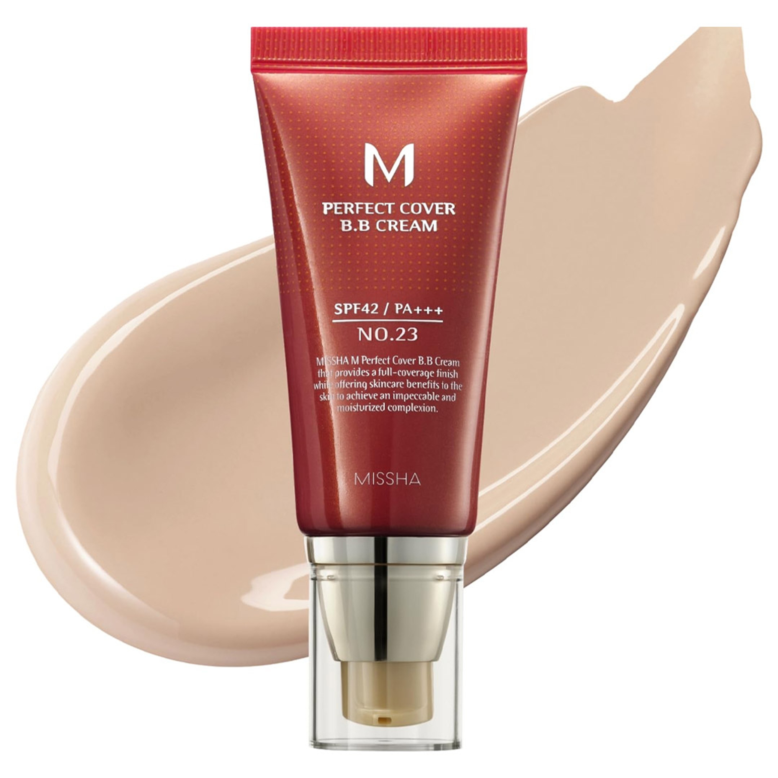 Missha M Perfect Cover BB Cream, No.23 Natural Beige, 1.69 fl.oz - Tinted Moisturizer with SPF42 PA+++ 1