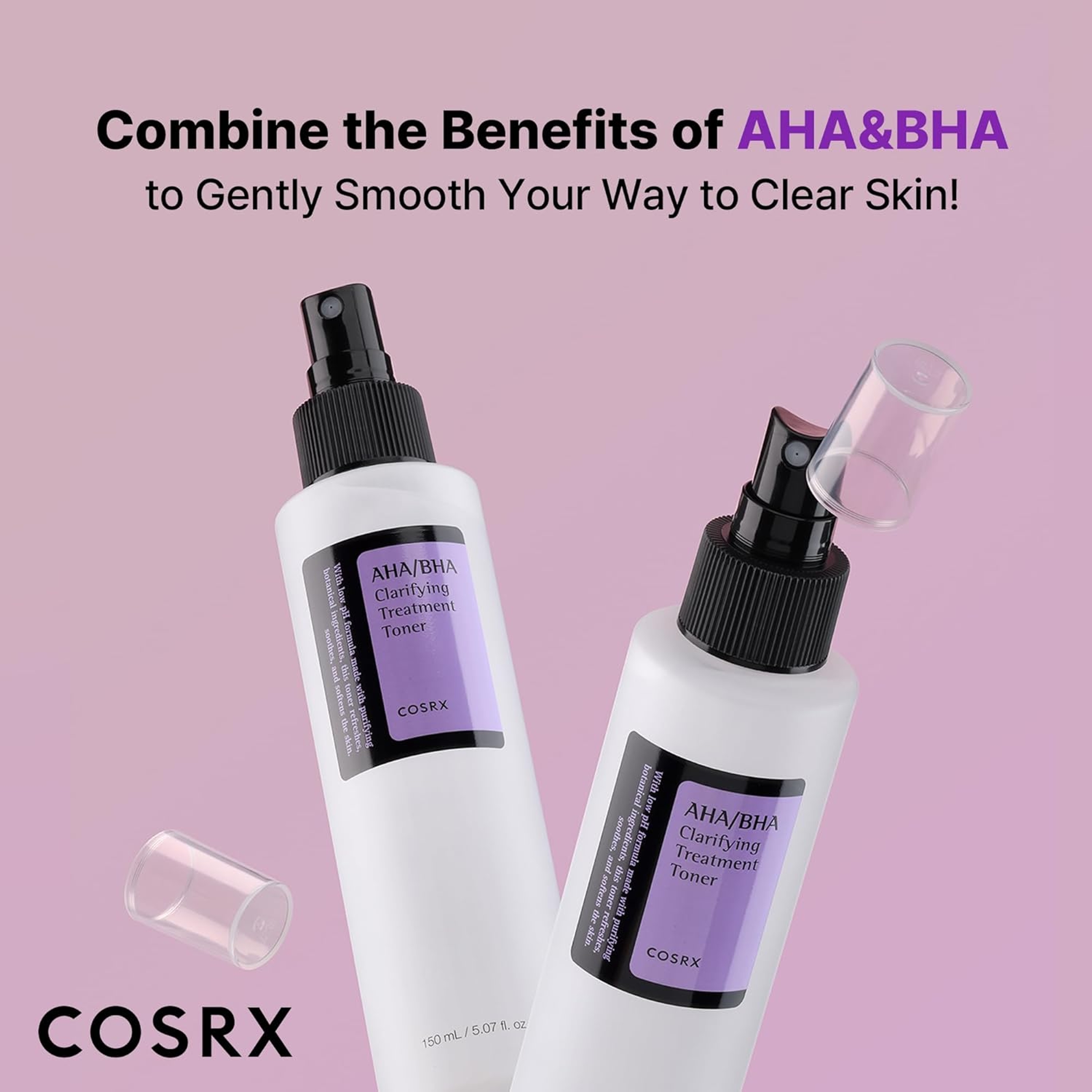 Cosrx AHA/BHA Treatment Toner 5.07 fl.oz - Facial Exfoliating Spray for Whiteheads, Pores, & Uneven Skin 3