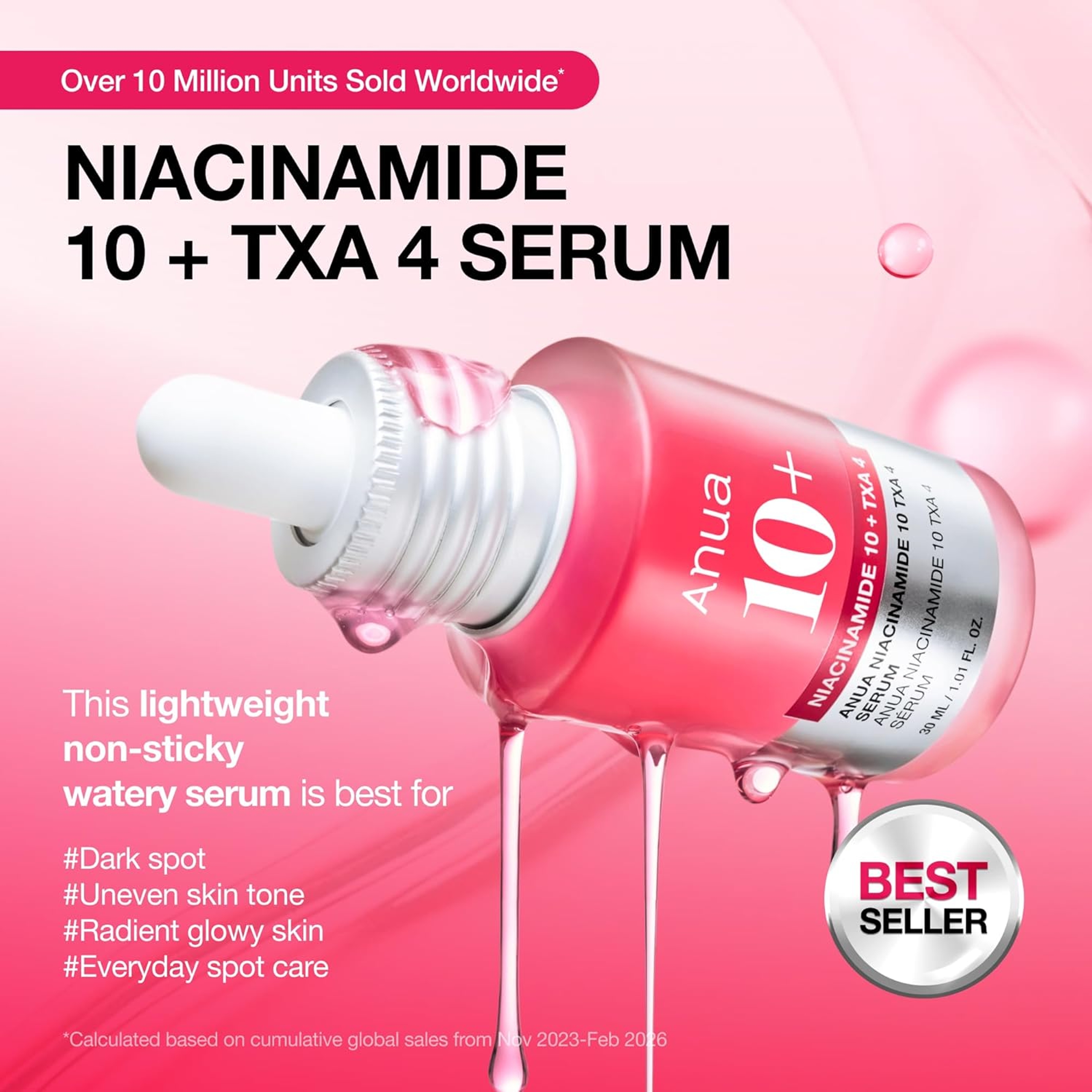 Anua Niacinamide 10 + TXA 4 Serum 1.01 fl.oz - Lightweight & Hydrating All-in-One Daily Facial Serum for Glass Skin 3
