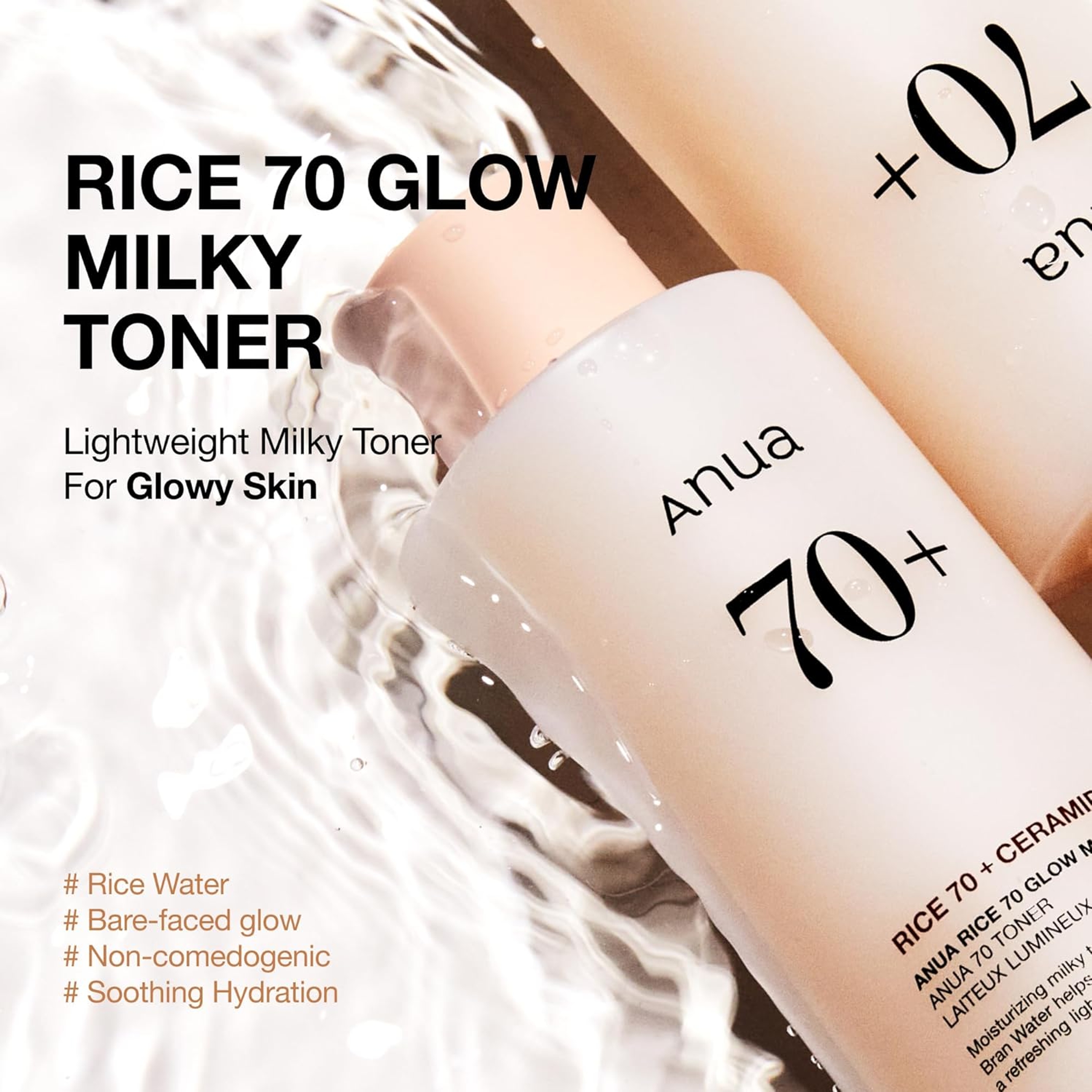 Anua Rice 70 Glow Milky Toner 8.45 fl.oz - Hydrating & Barrier Care Rice Water for All Skin Types 2
