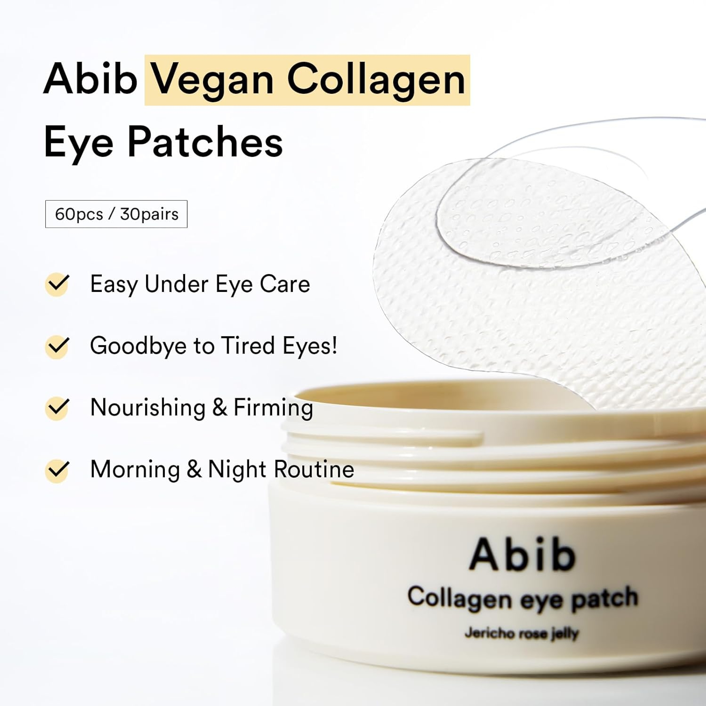 Abib Collagen Peptide Eye Patches 60 Count - for Wrinkles & Fine Line with Jericho Rose Jelly 2