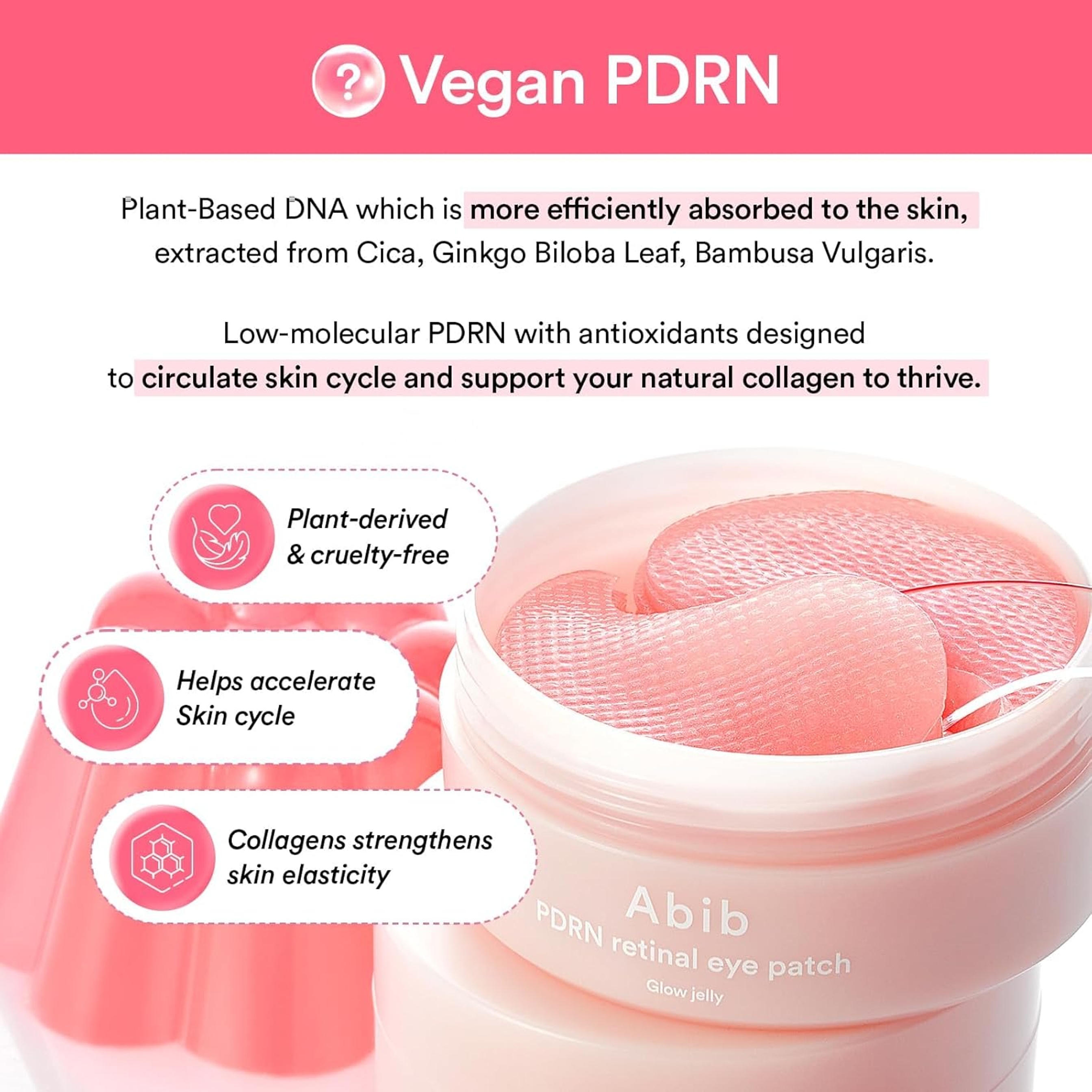 Abib PDRN Retinal Eye Patches 60 Count - for Rejuvenating & Puffy Eyes with Glow Jelly 5