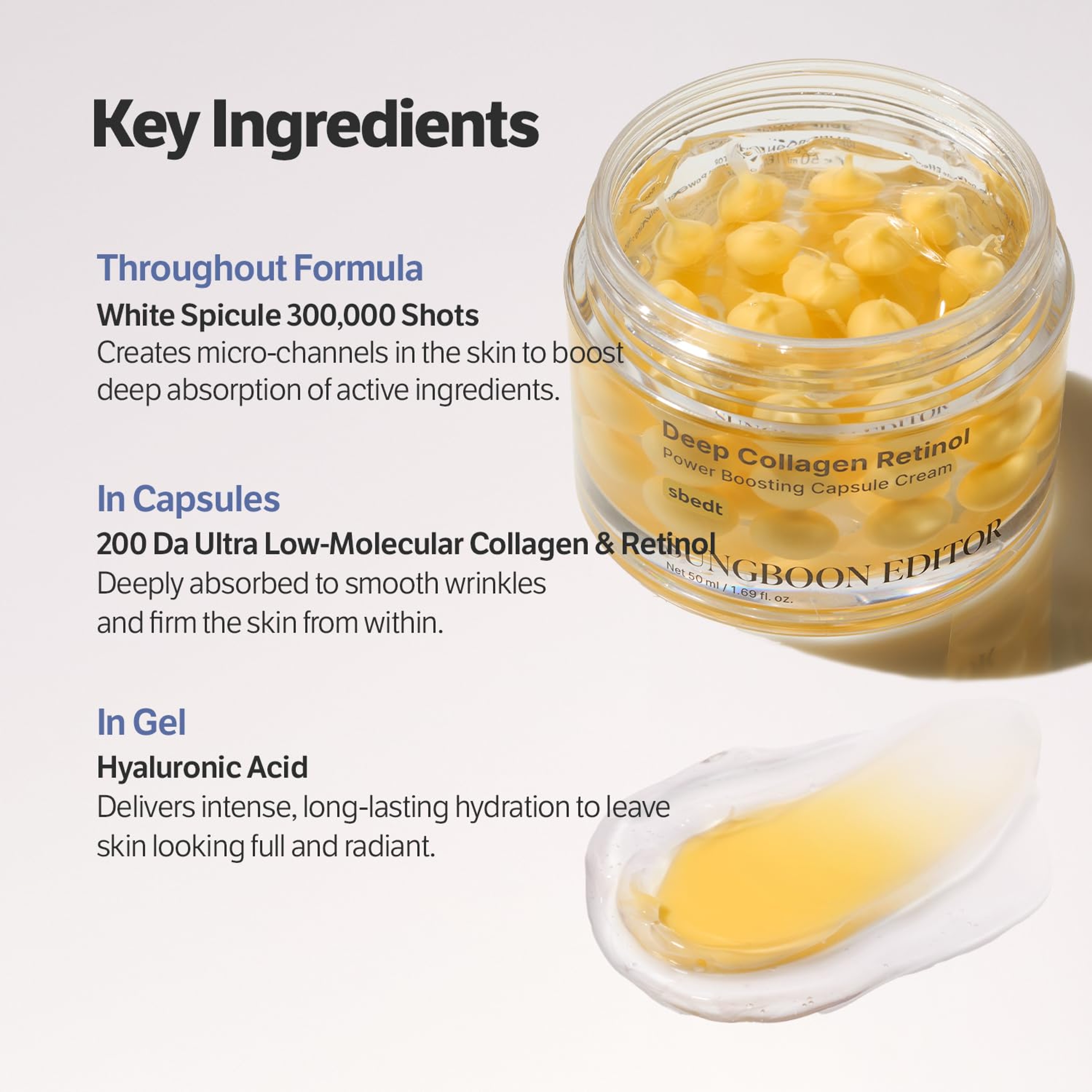 Sungboon Editor Deep Collagen Retinol Power Boosting Capsule Cream 1.69 fl.oz - for Fine Lines and Dry Skin 3
