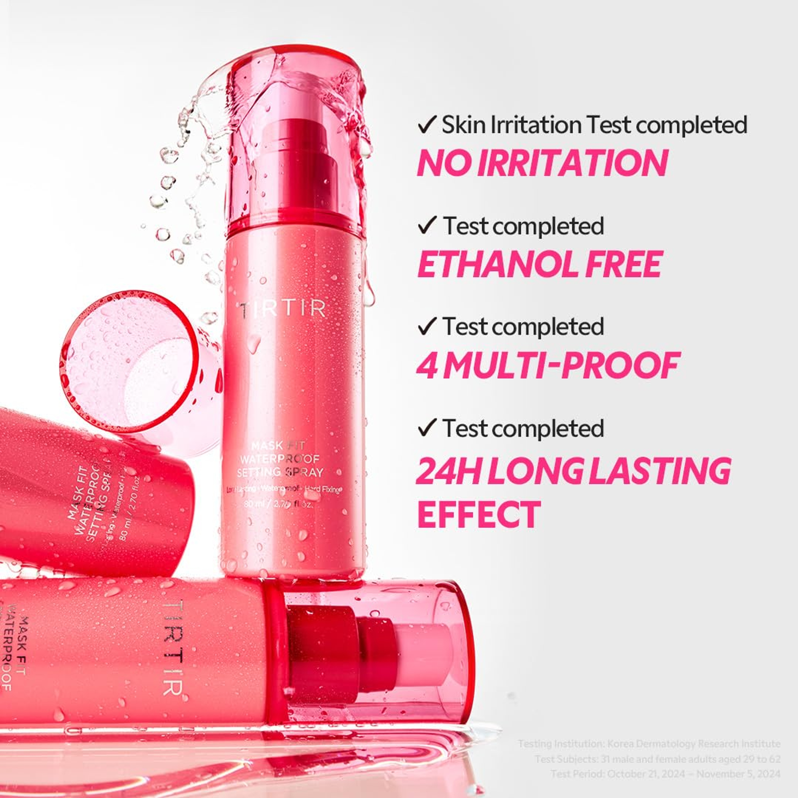 Tirtir Mask Fit Waterproof Setting Spray 2.70 fl.oz - 24 Hour Long Lasting Fix, Semi Matte Finish for Oily Skin 5