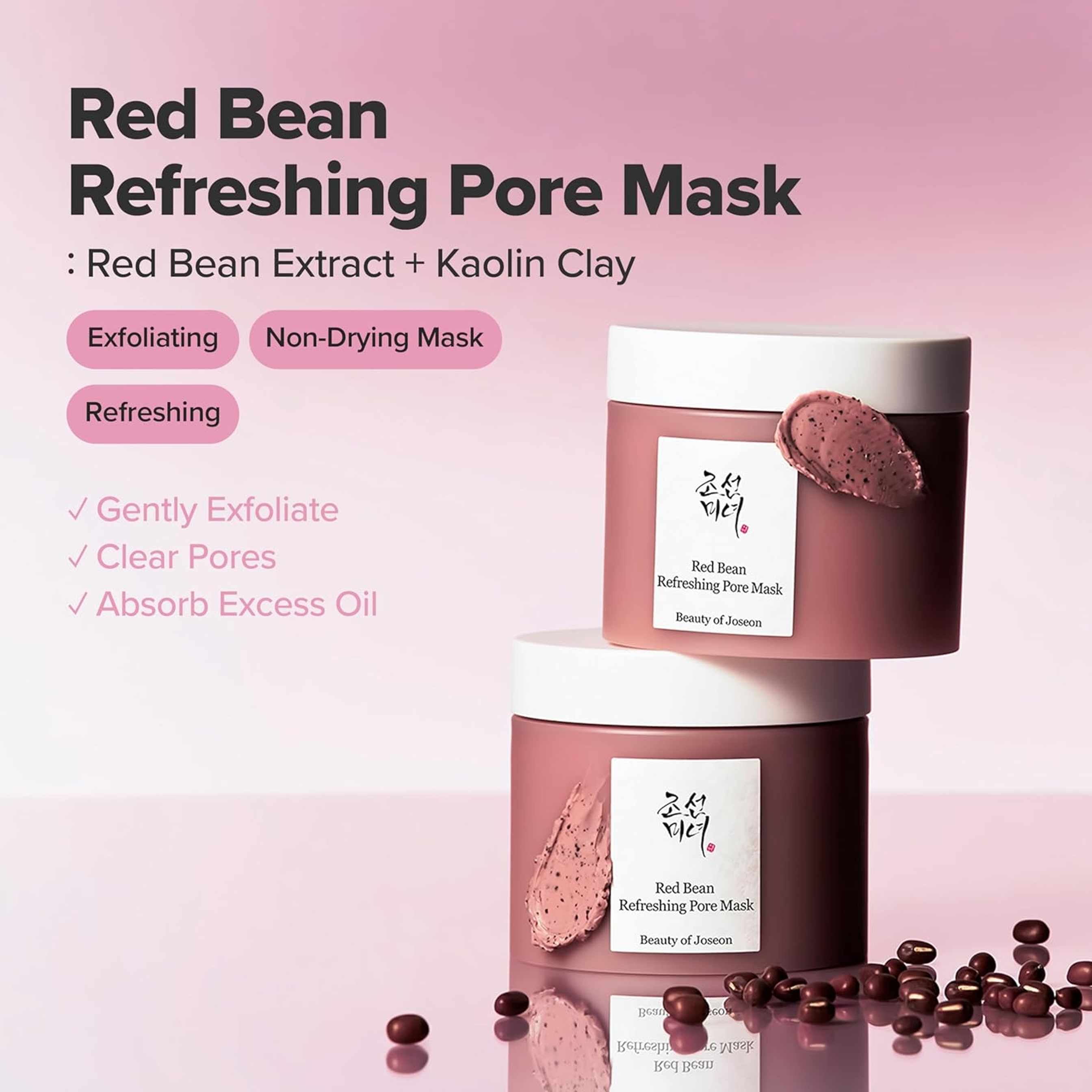 Beauty Of Joseon Red Bean Refreshing Pore Mask - Mud Cream Hydrating Wash Off Pack 4.73 fl.oz 2