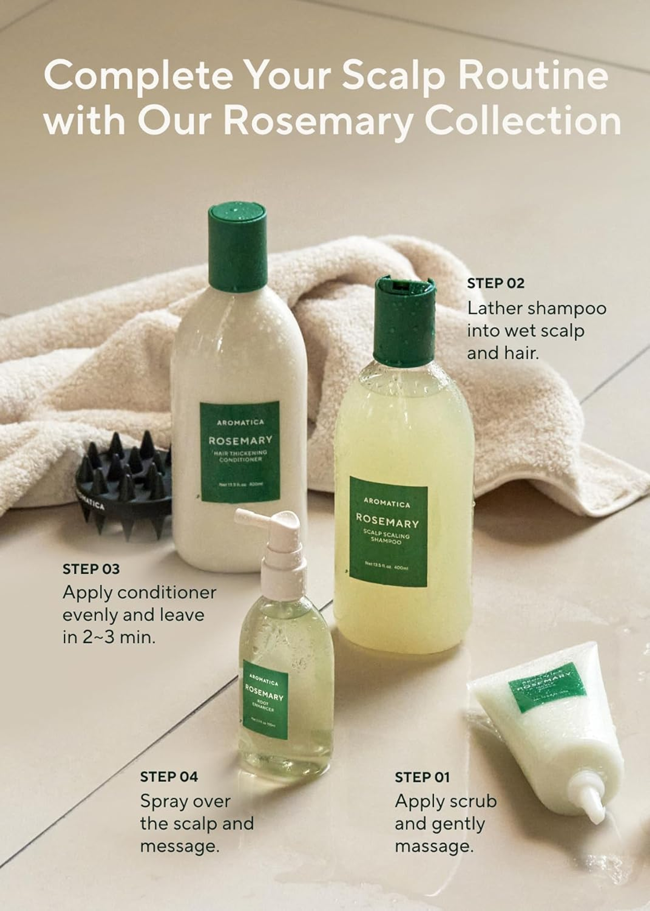 Aromatica Root Enhancer Rosemary Water 3.3 fl.oz - for Hair Thinning & Hair Loss 7