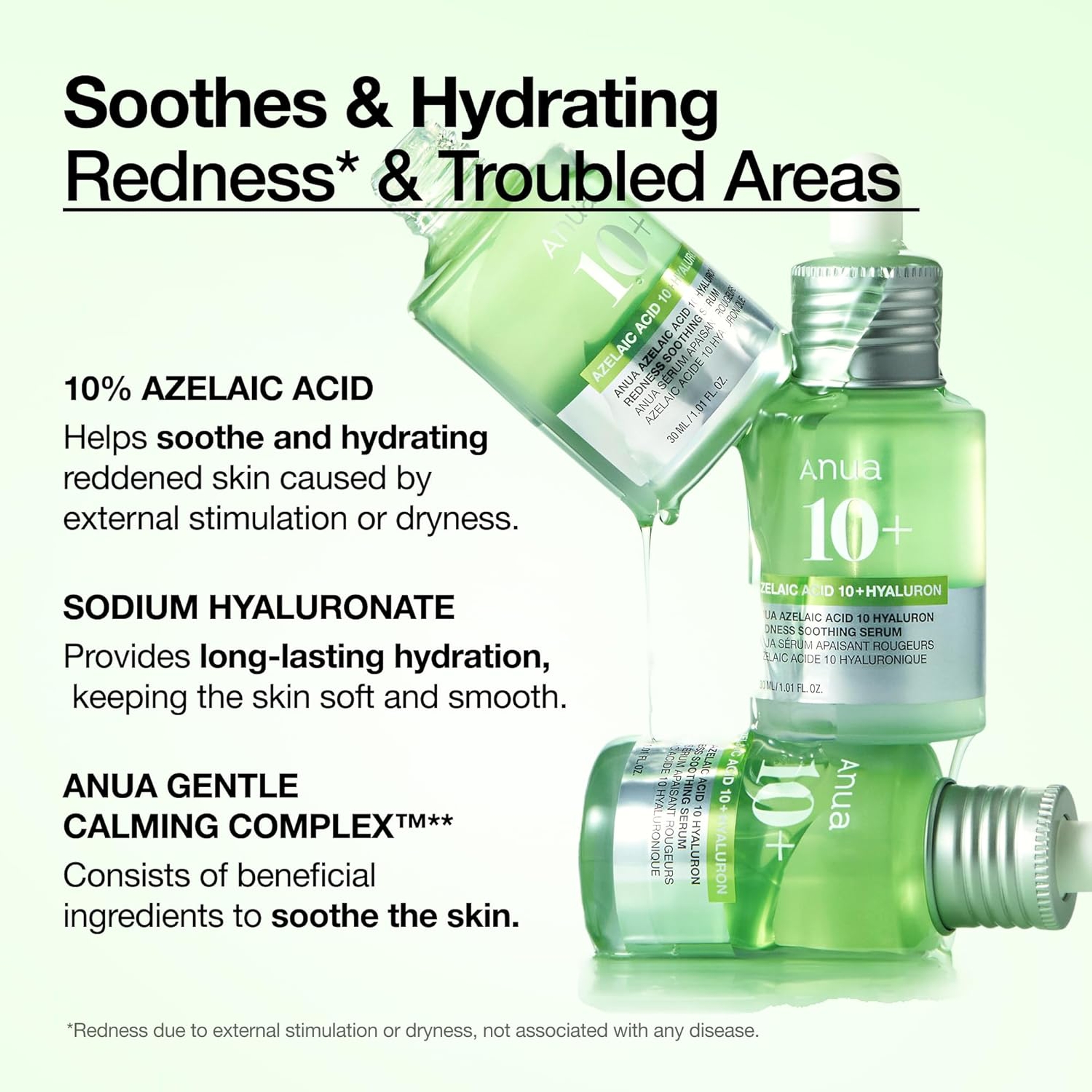 Anua Azelaic Acid 10 Hyaluron Redness Soothing Serum 1.01 fl.oz - Facial Serum for Blemish-Prone & Oily-Prone Skin 3