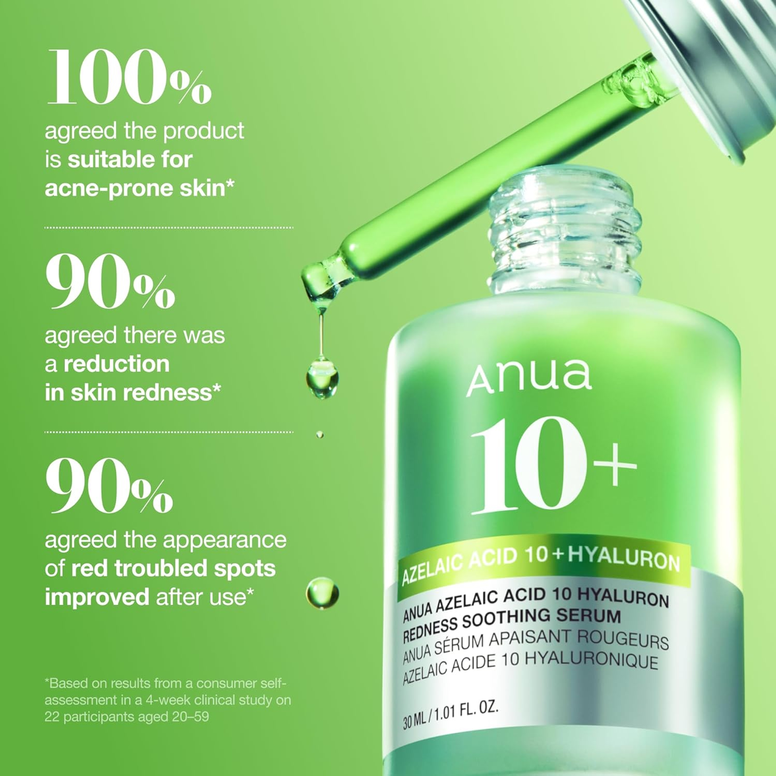 Anua Azelaic Acid 10 Hyaluron Redness Soothing Serum 1.01 fl.oz - Facial Serum for Blemish-Prone & Oily-Prone Skin 7