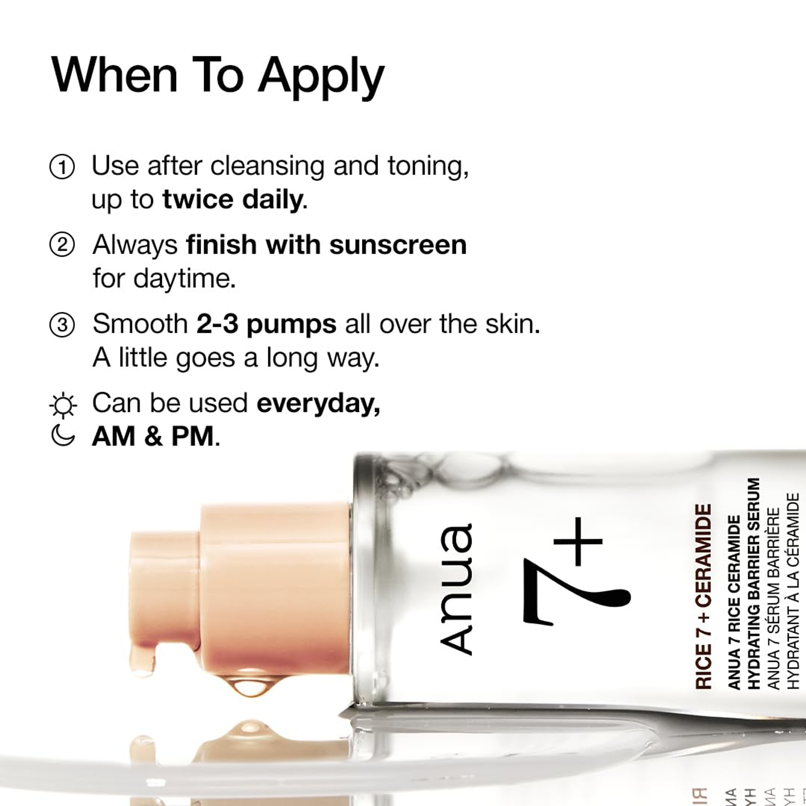 Anua 7 Rice Ceramide Hydrating Barrier Serum 1.69 fl.oz - Moisturizing Face Serume for Sensitive Dry Skin 6