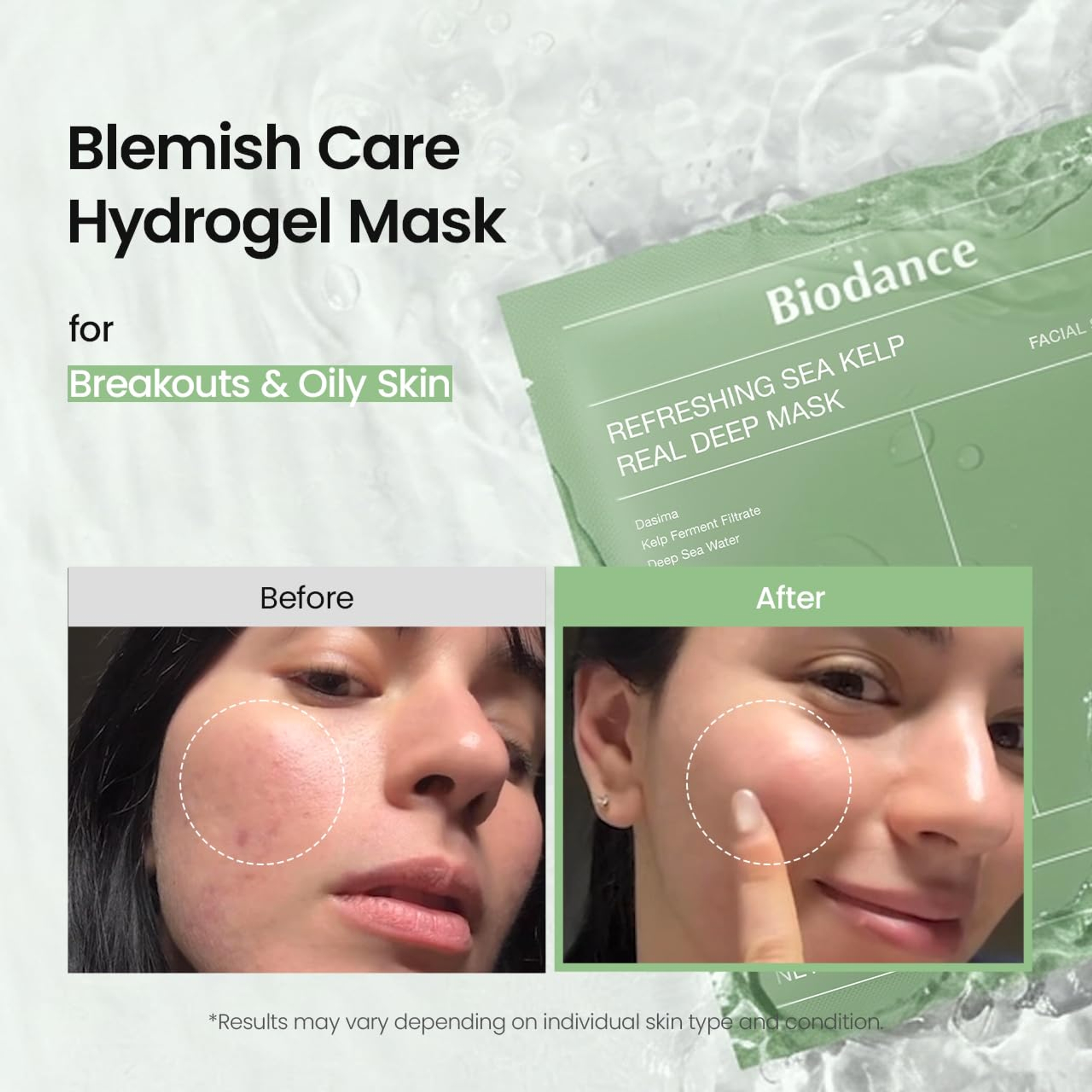 Biodance Refreshing Sea Kelp Real Deep Mask 1.19 oz (Pack of 4) - Overnight Hydrogel Face Mask 3