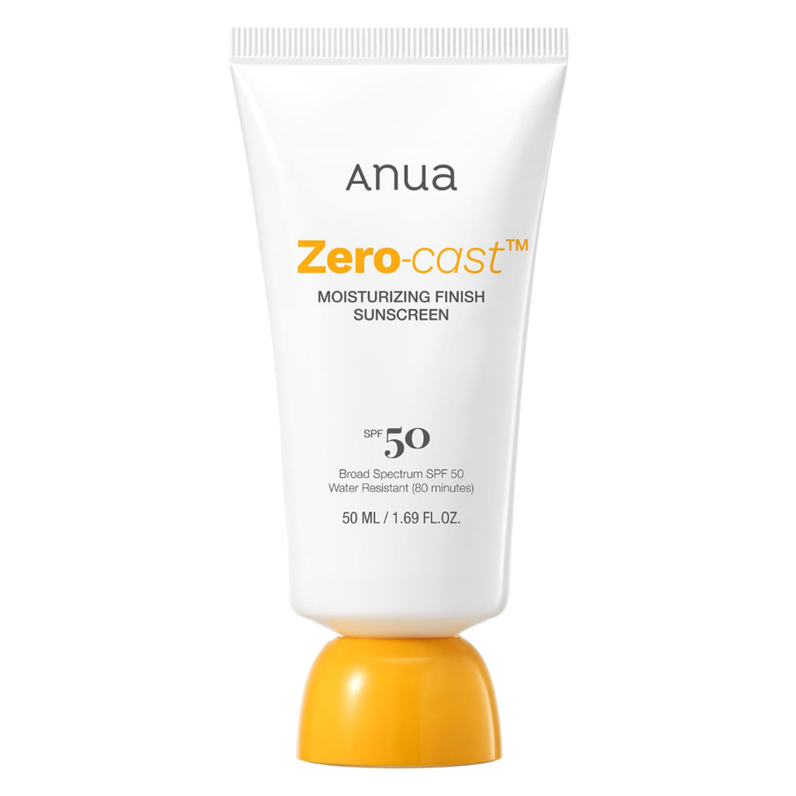 Anua Zero-Cast Moisturizing Sunscreen SPF50 1.69 fl.oz - Glow Natural Sunscreen for Face 1