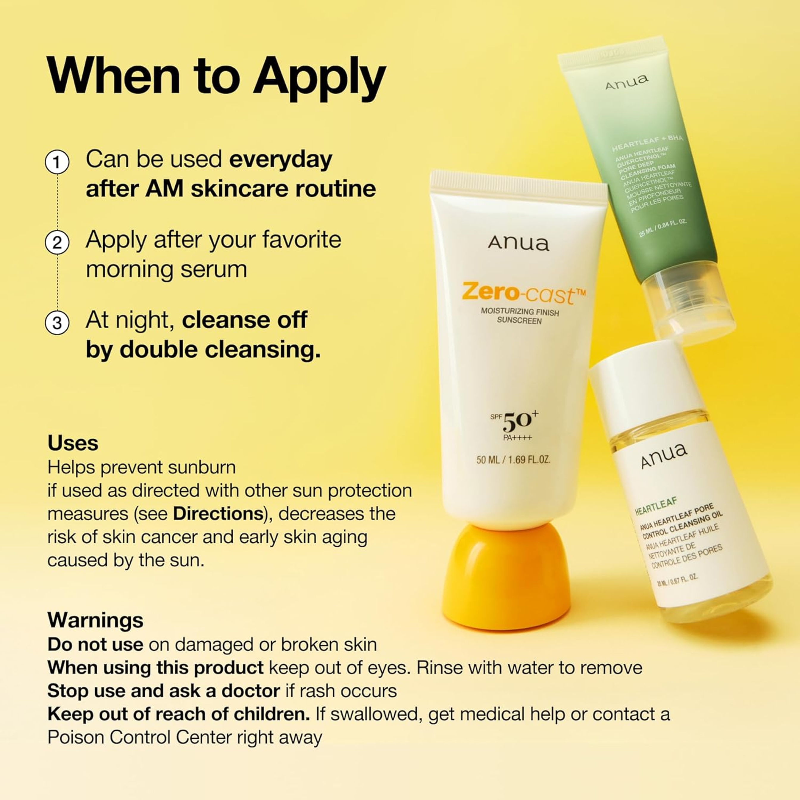 Anua Zero-Cast Moisturizing Sunscreen SPF50 1.69 fl.oz - Glow Natural Sunscreen for Face 8