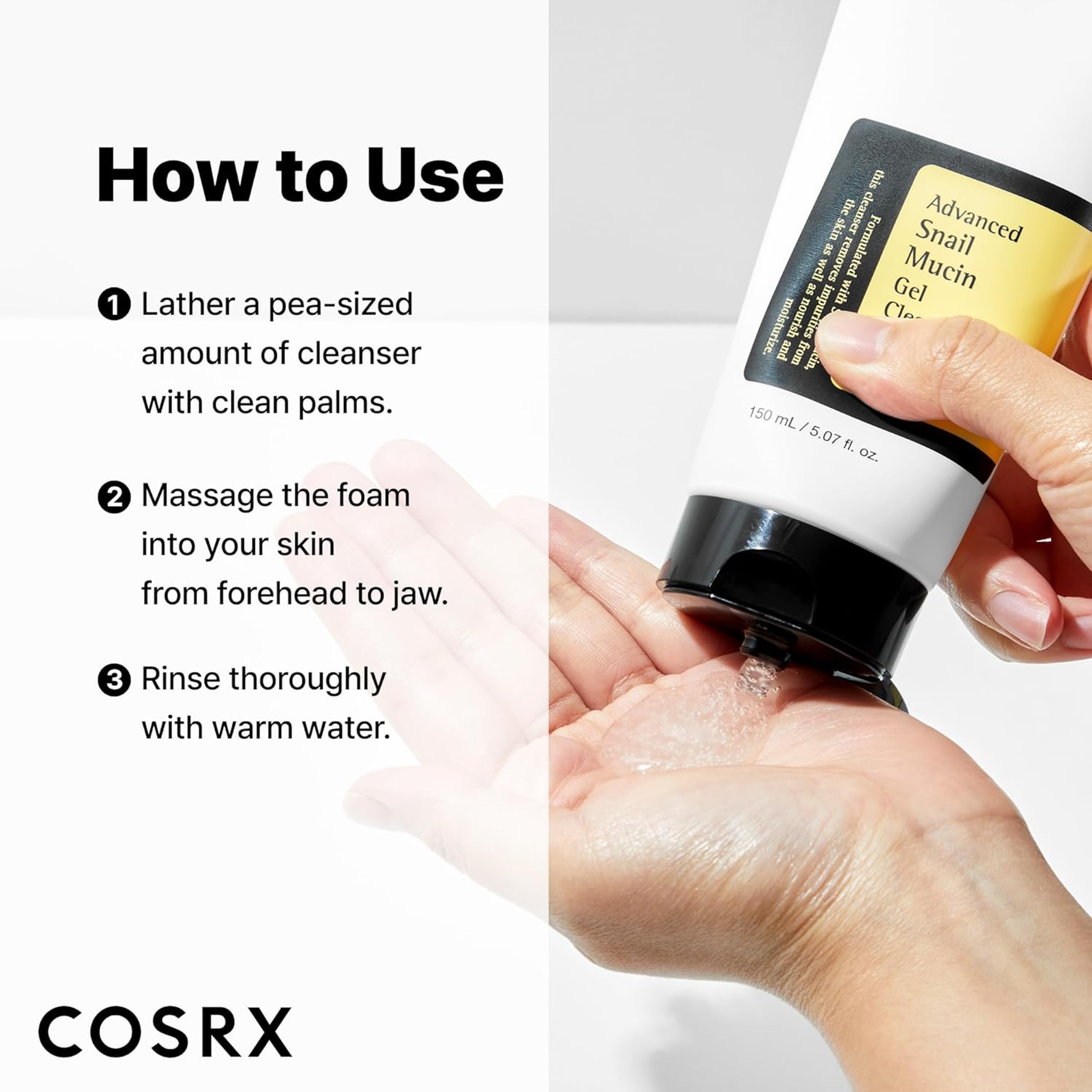 Cosrx Advanced Snail Mucin Gel Cleanser 5.07 fl.oz - Rich Daily Deep Cleansing Gel for Dry & Sensitive Skin 7