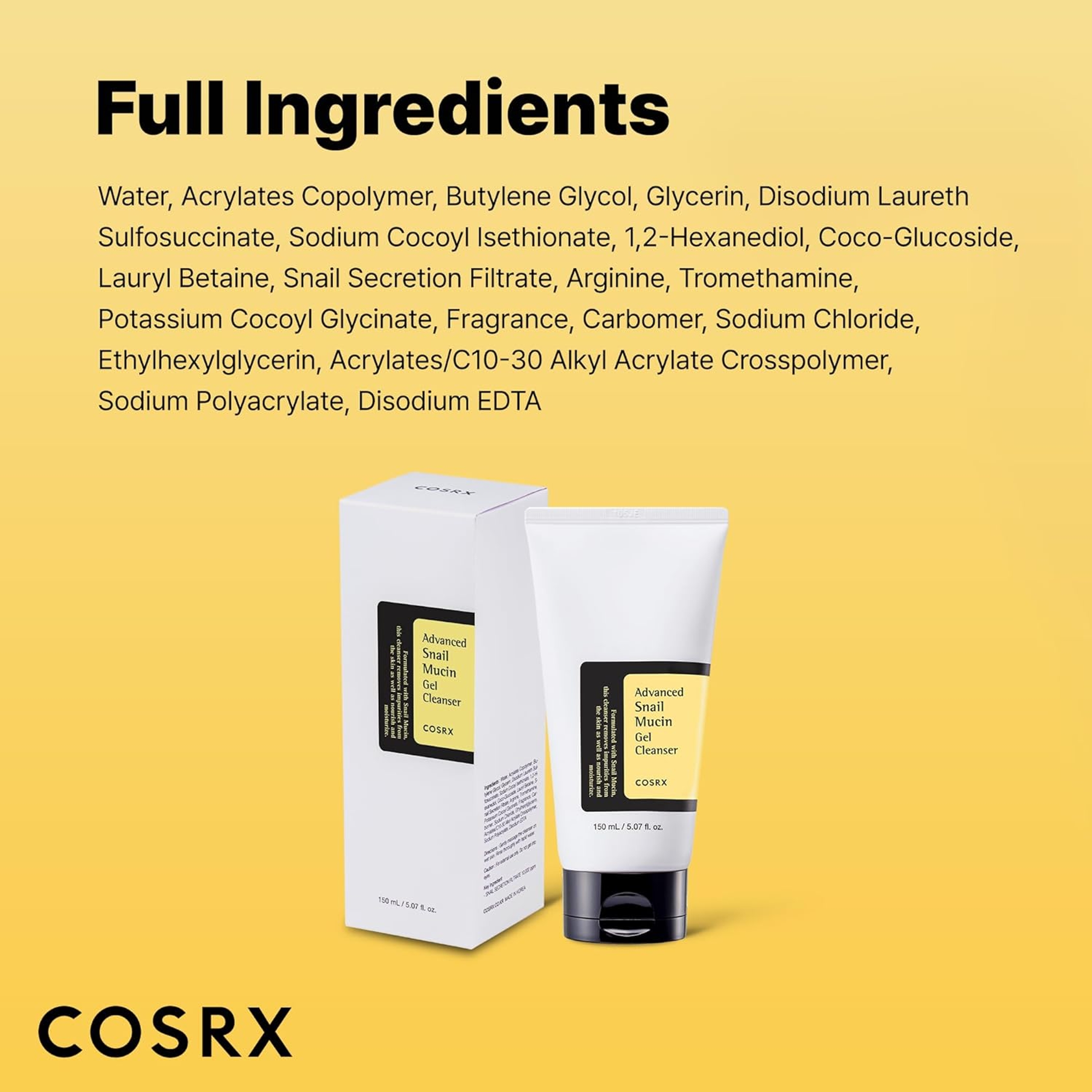 Cosrx Advanced Snail Mucin Gel Cleanser 5.07 fl.oz - Rich Daily Deep Cleansing Gel for Dry & Sensitive Skin 8