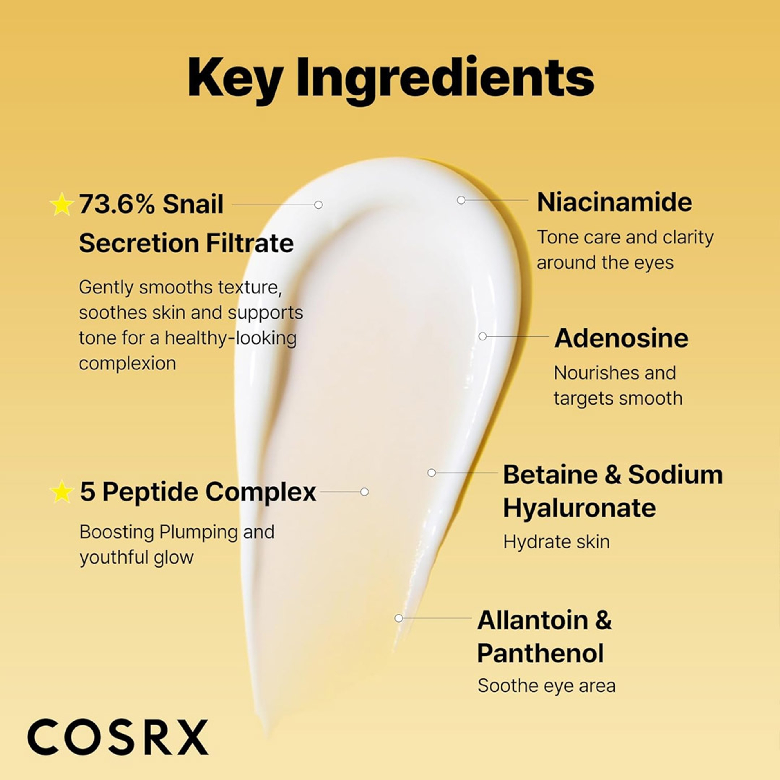 Cosrx Advanced Snail Peptide Eye Cream - Snail Mucin Peptide Under Eye Cream for Dark Circles 0.85 fl.oz 3