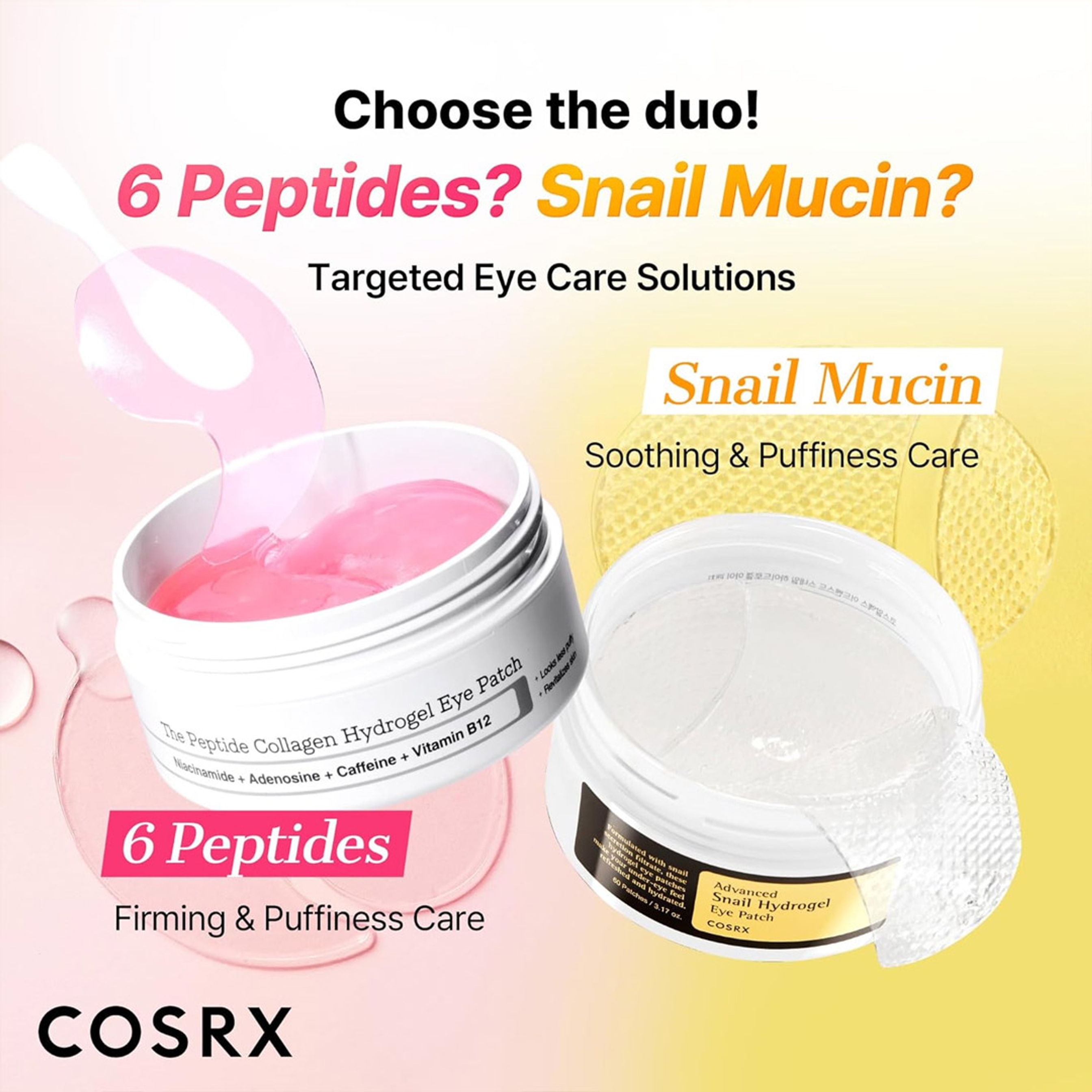Cosrx Advanced Snail Peptide Eye Cream - Snail Mucin Peptide Under Eye Cream for Dark Circles 0.85 fl.oz 6