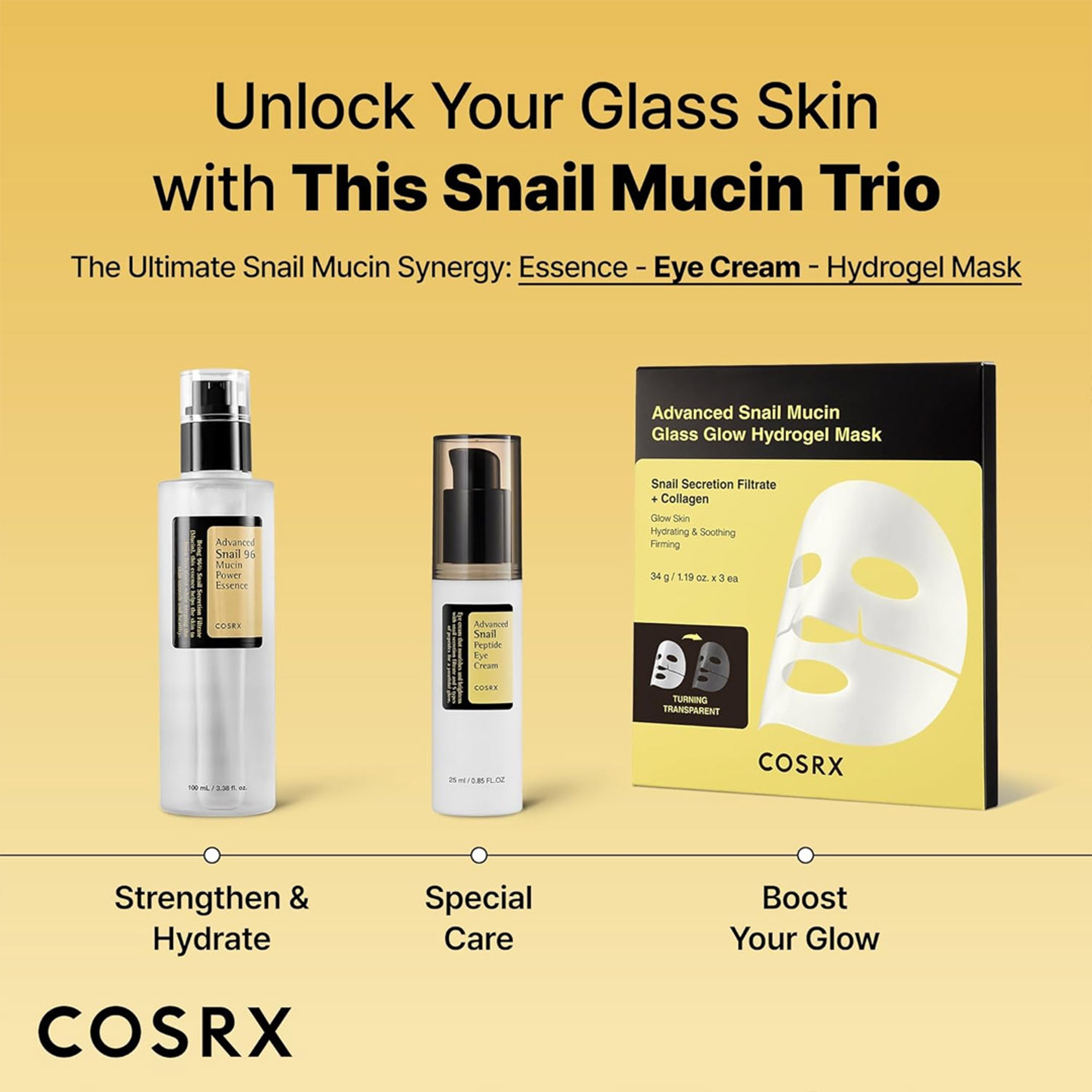 Cosrx Advanced Snail Peptide Eye Cream - Snail Mucin Peptide Under Eye Cream for Dark Circles 0.85 fl.oz 7
