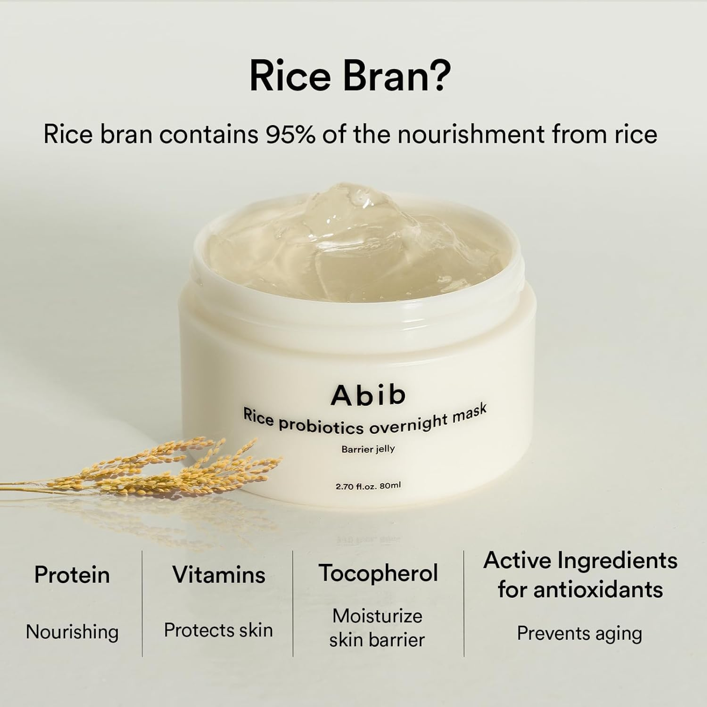 Abib Rice Probiotics Overnight Face Mask Barrier Jelly 2.7 fl.oz - Sleeping Mask for Glass Skin 4