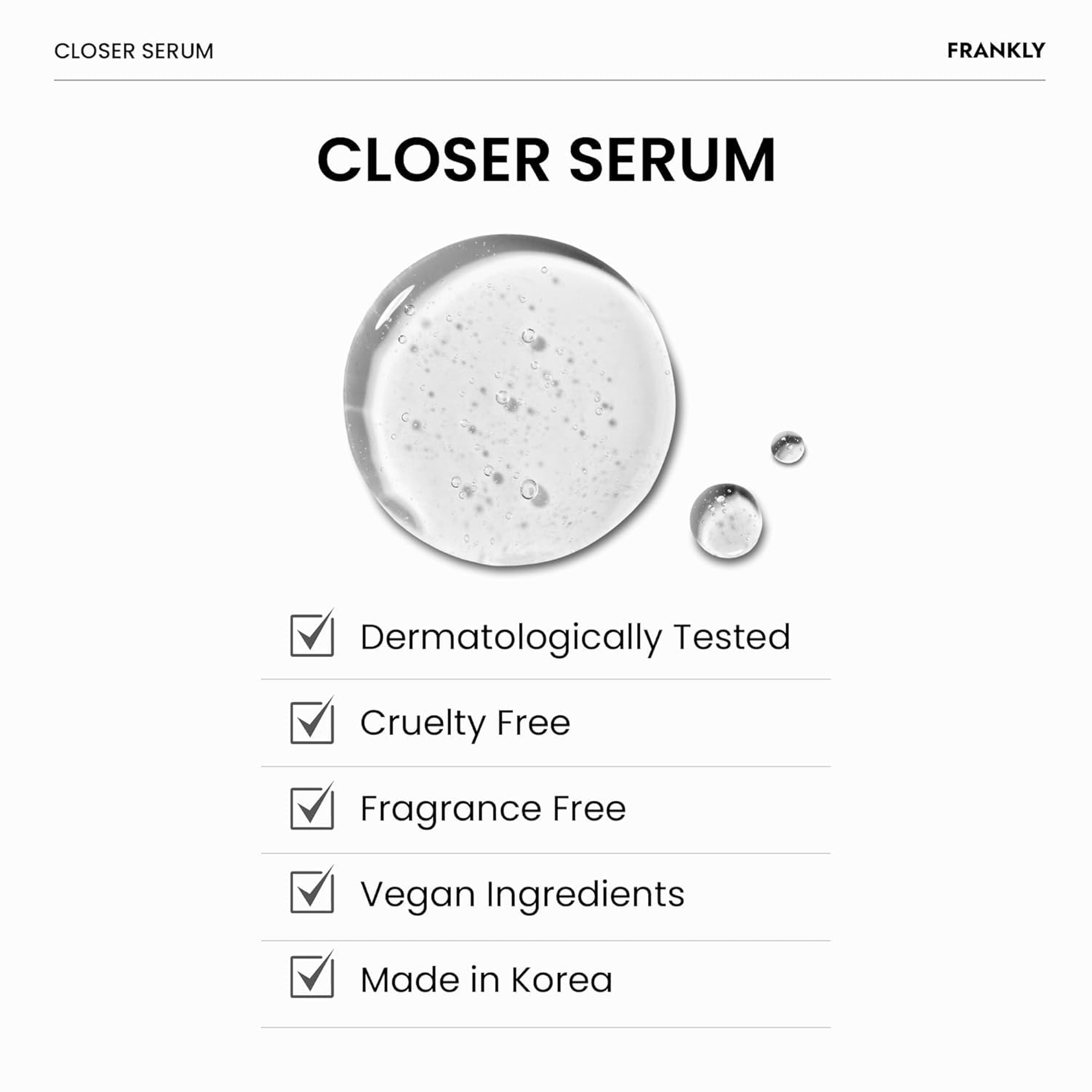 Frankly Closer Serum - Pore Minimizer Serum for Glass Skin, Anti-Aging, Hydration, Elasticity 1.01 fl.oz 8