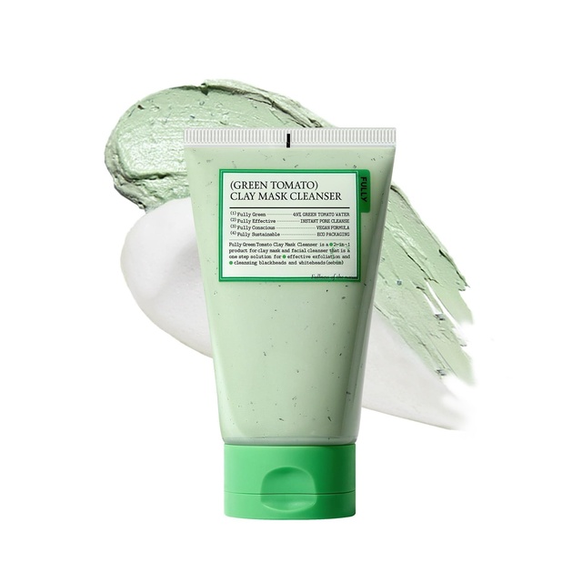 Fully Green Tomato Pore Cleanser - Clay Mask Cleanser for Deep Pore Cleanse & Pore Minimizer 4.05 fl.oz