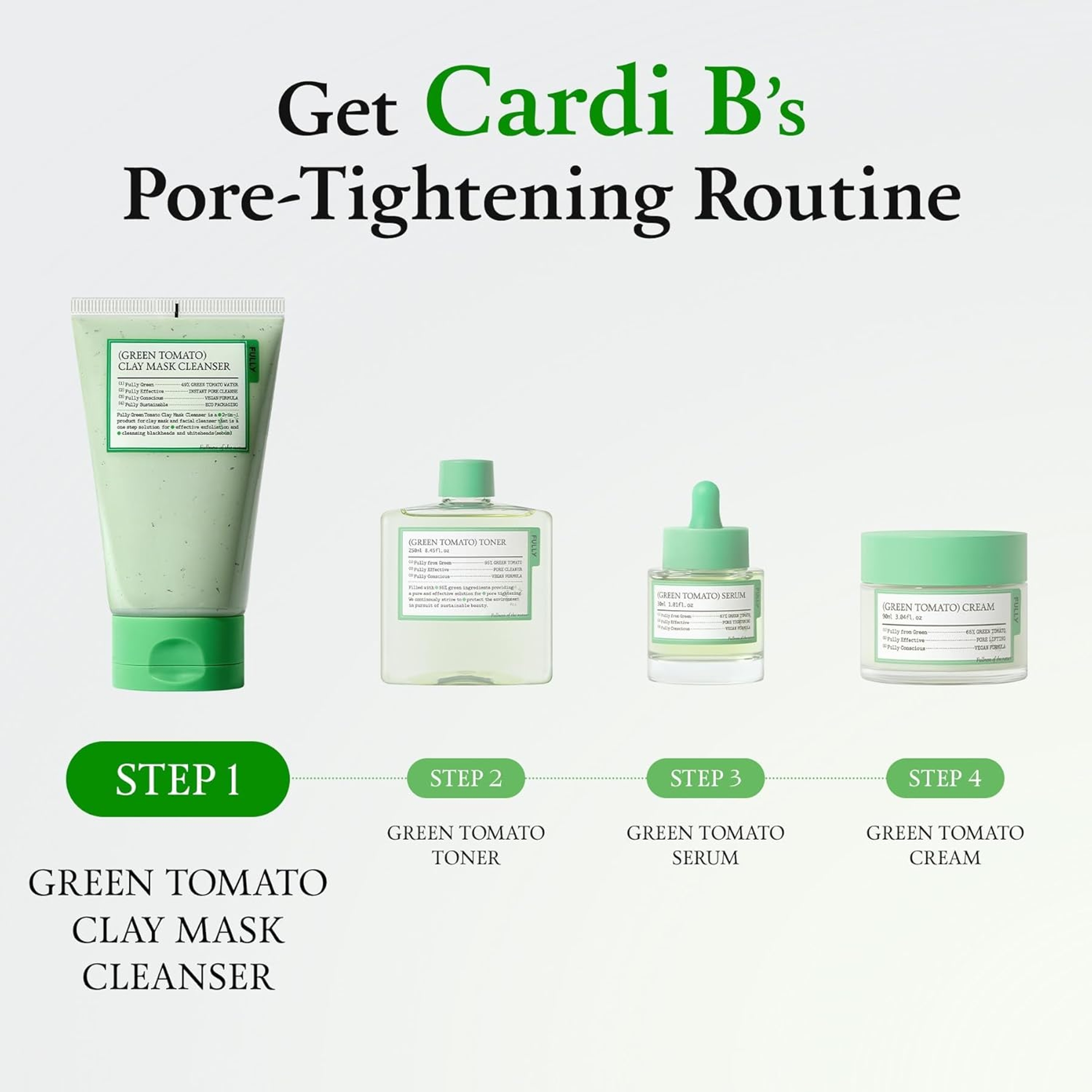 Fully Green Tomato Pore Cleanser - Clay Mask Cleanser for Deep Pore Cleanse & Pore Minimizer 4.05 fl.oz 18