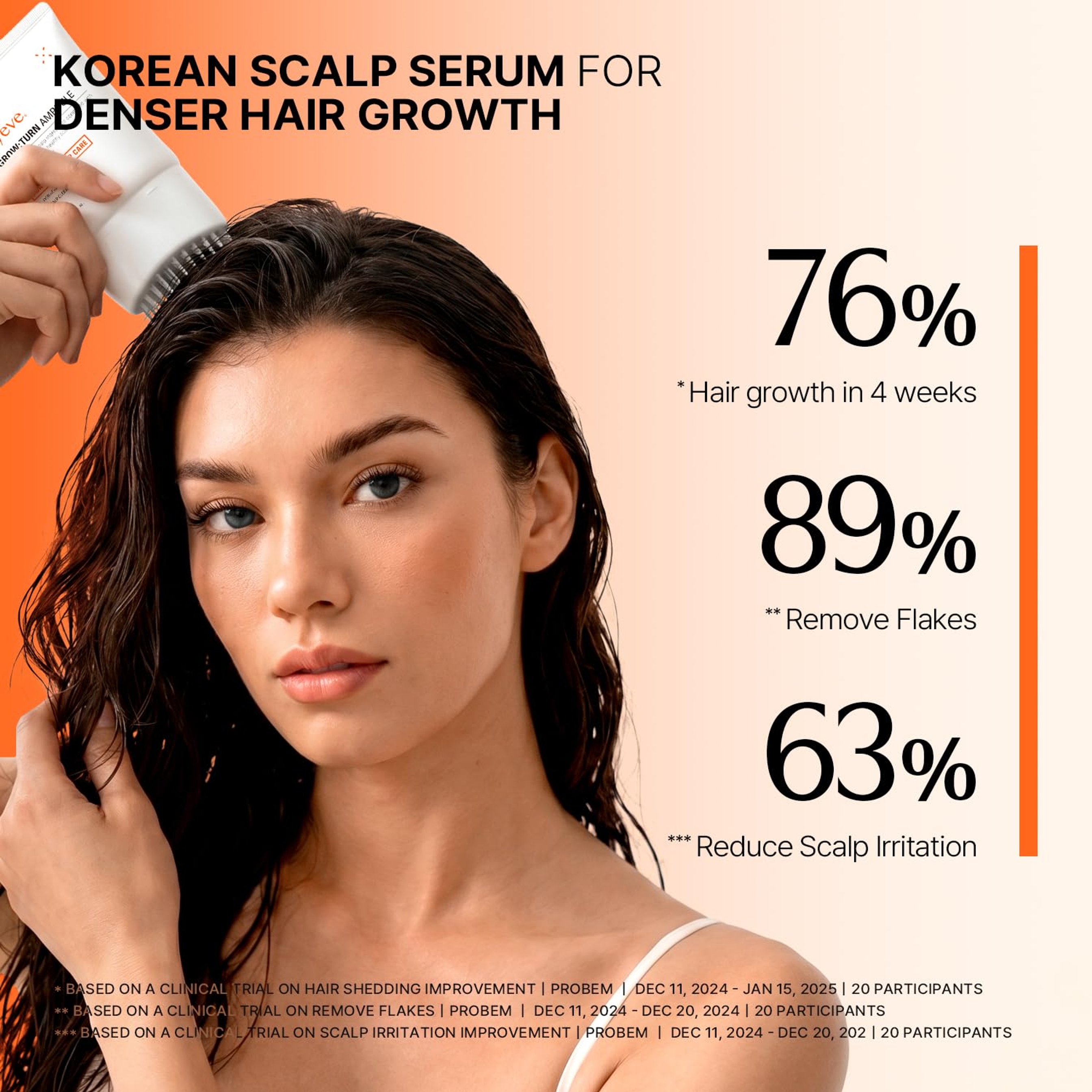 Lilyeve Growturn Hair Growth Serum 3.38 fl.oz with Built-in Brush - Heartleaf-Derived Exosomes to Revitalize 3