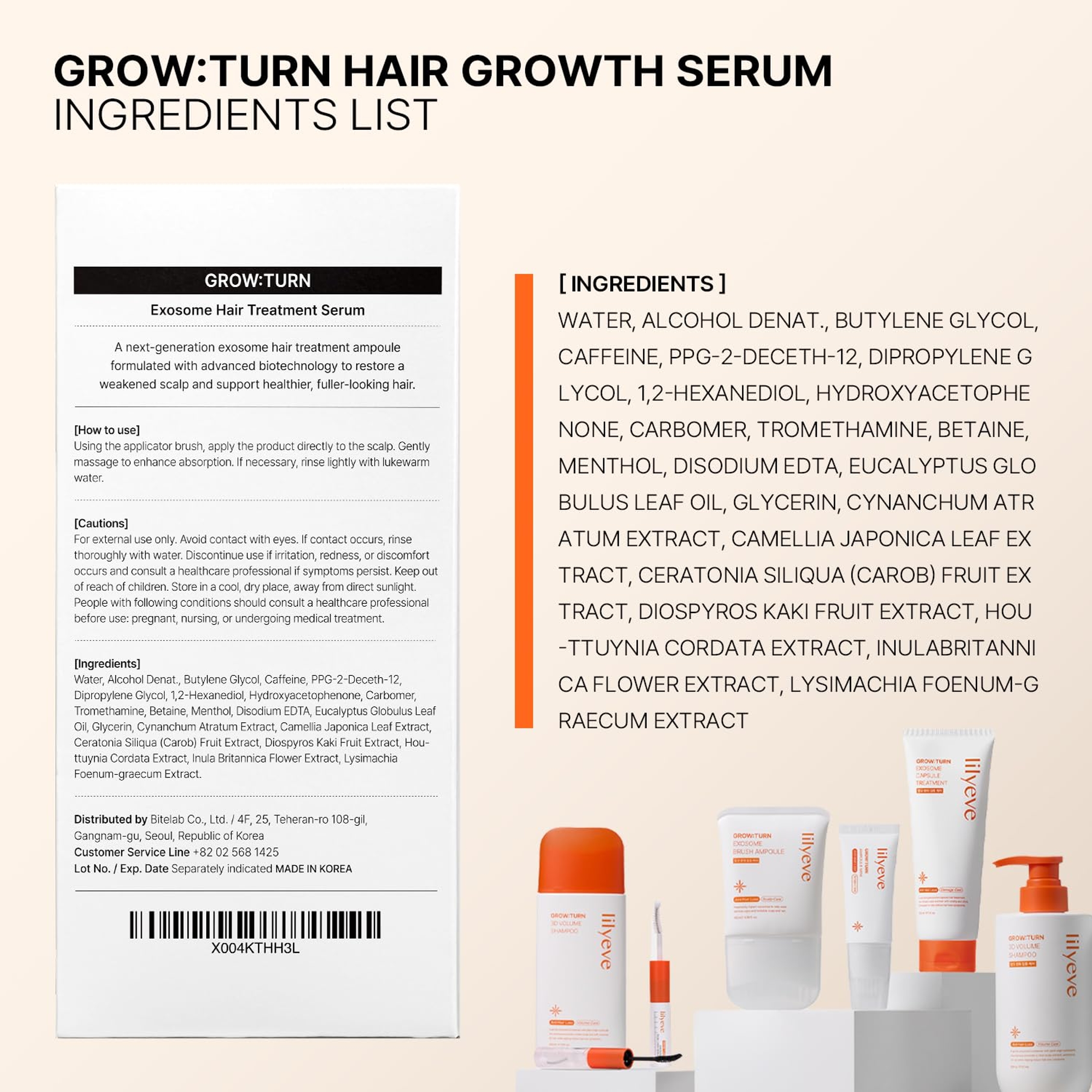 Lilyeve Growturn Hair Growth Serum 3.38 fl.oz with Built-in Brush - Heartleaf-Derived Exosomes to Revitalize 9