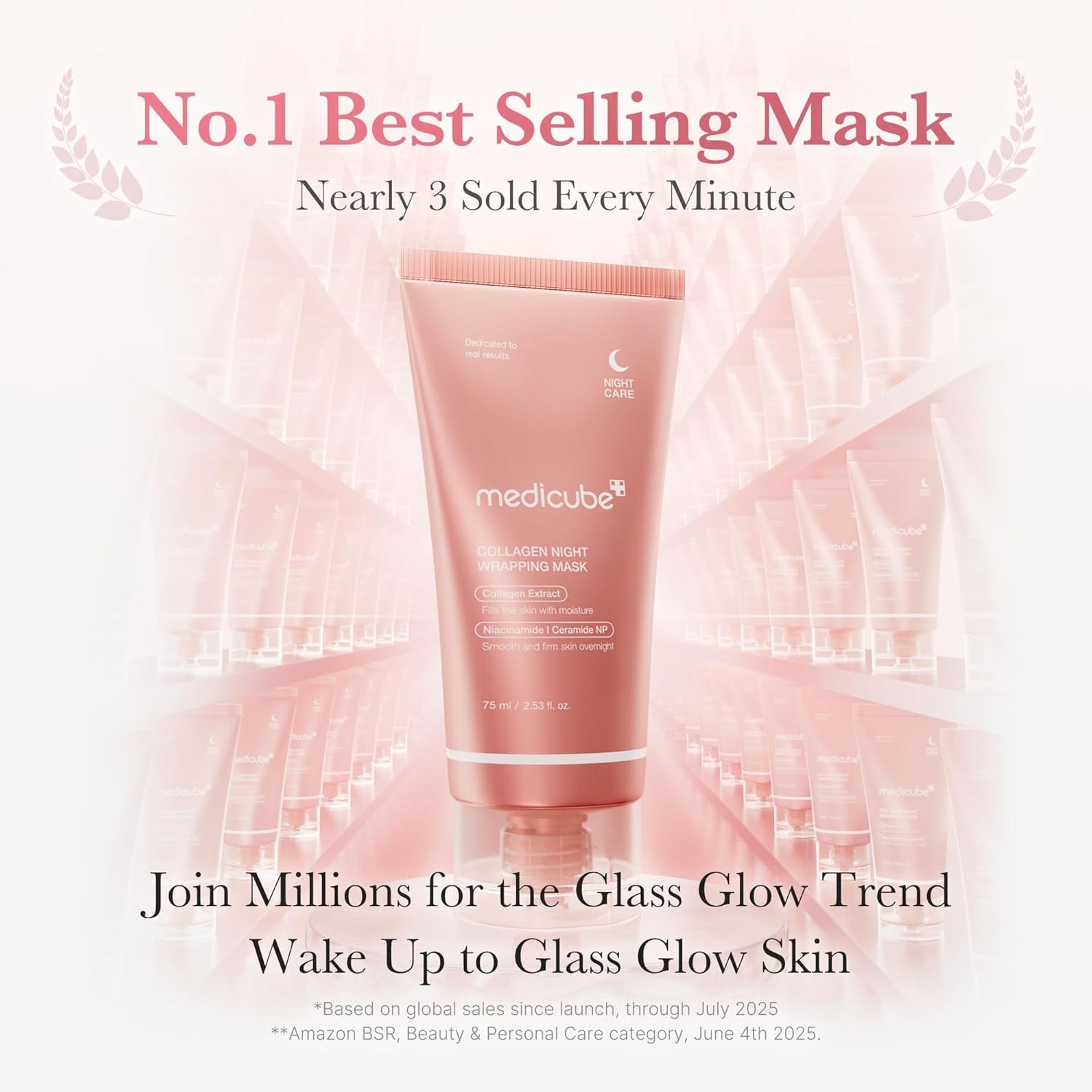 Medicube Collagen Night Wrapping Mask 2.53 fl.oz - Overnight Peel Off Facial Mask for Glowing Skin 2