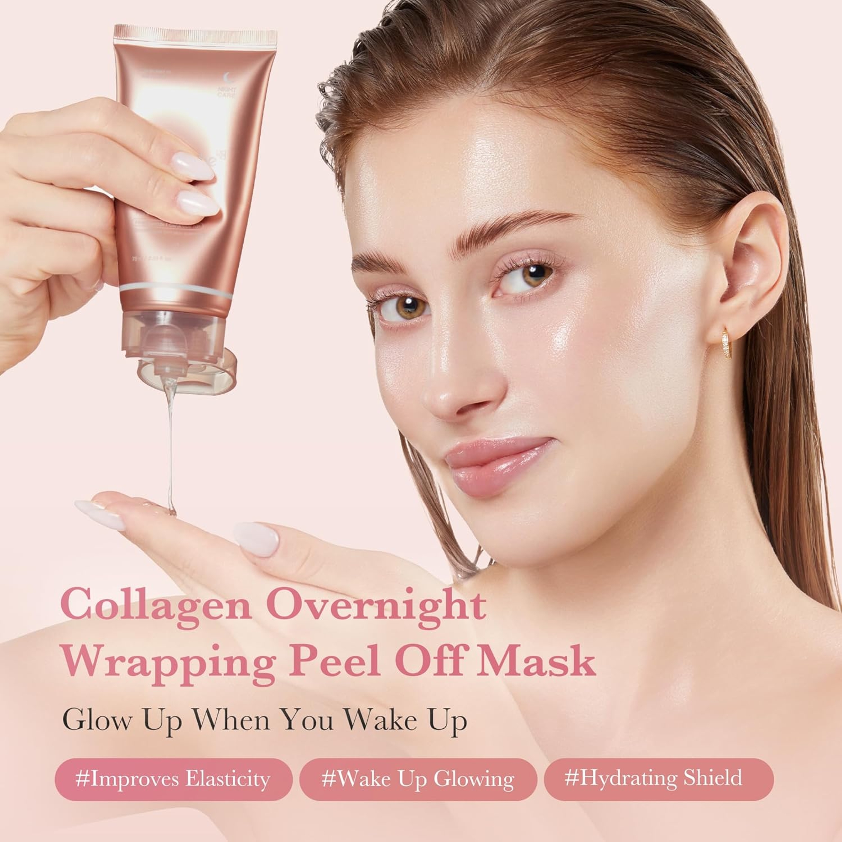 Medicube Collagen Night Wrapping Mask 2.53 fl.oz - Overnight Peel Off Facial Mask for Glowing Skin 3