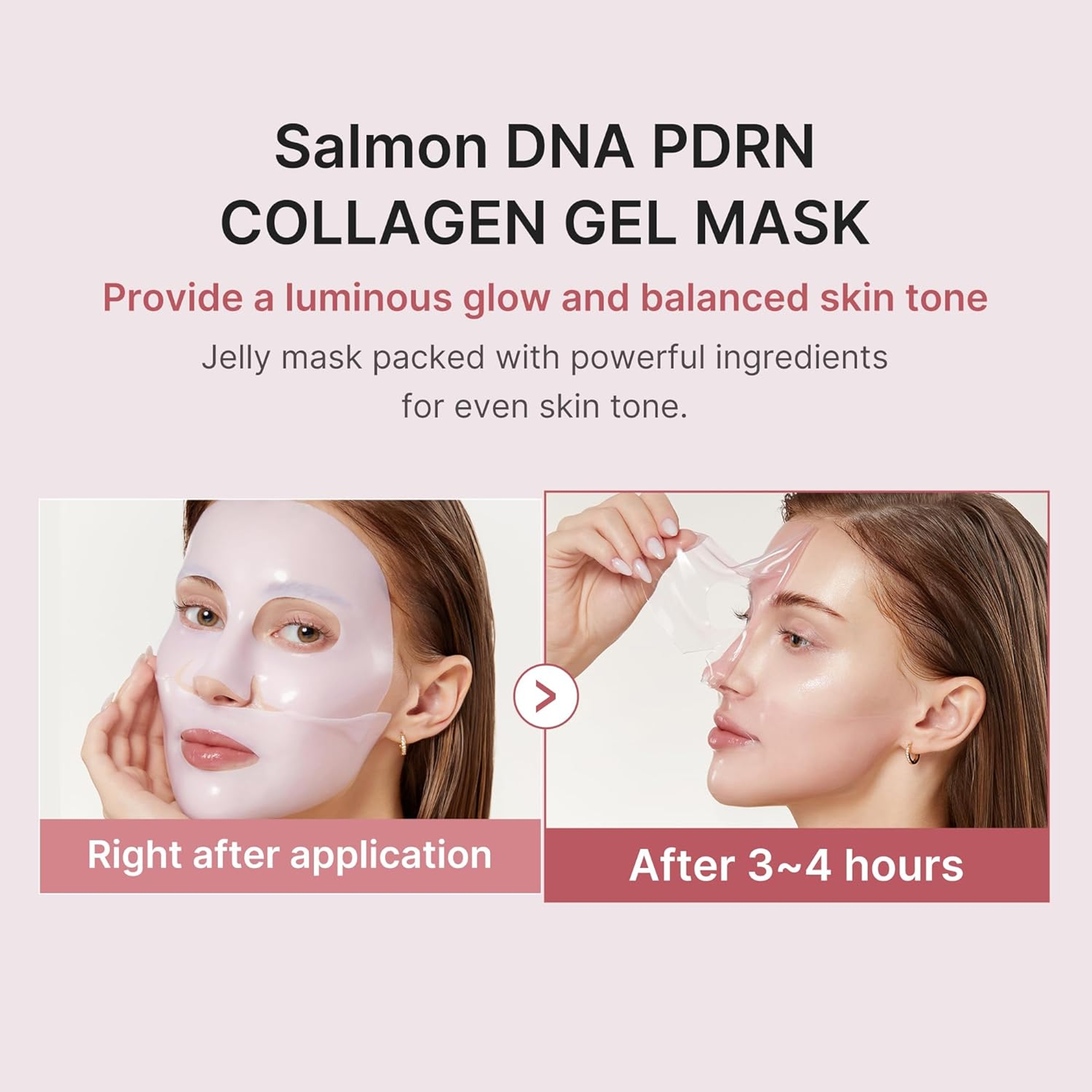 Medicube PDRN Pink Collagen Gel Mask 0.98 oz (Pack of 4) - Overnight Face Mask with Salmon DNA for Glass Glow Skin 4